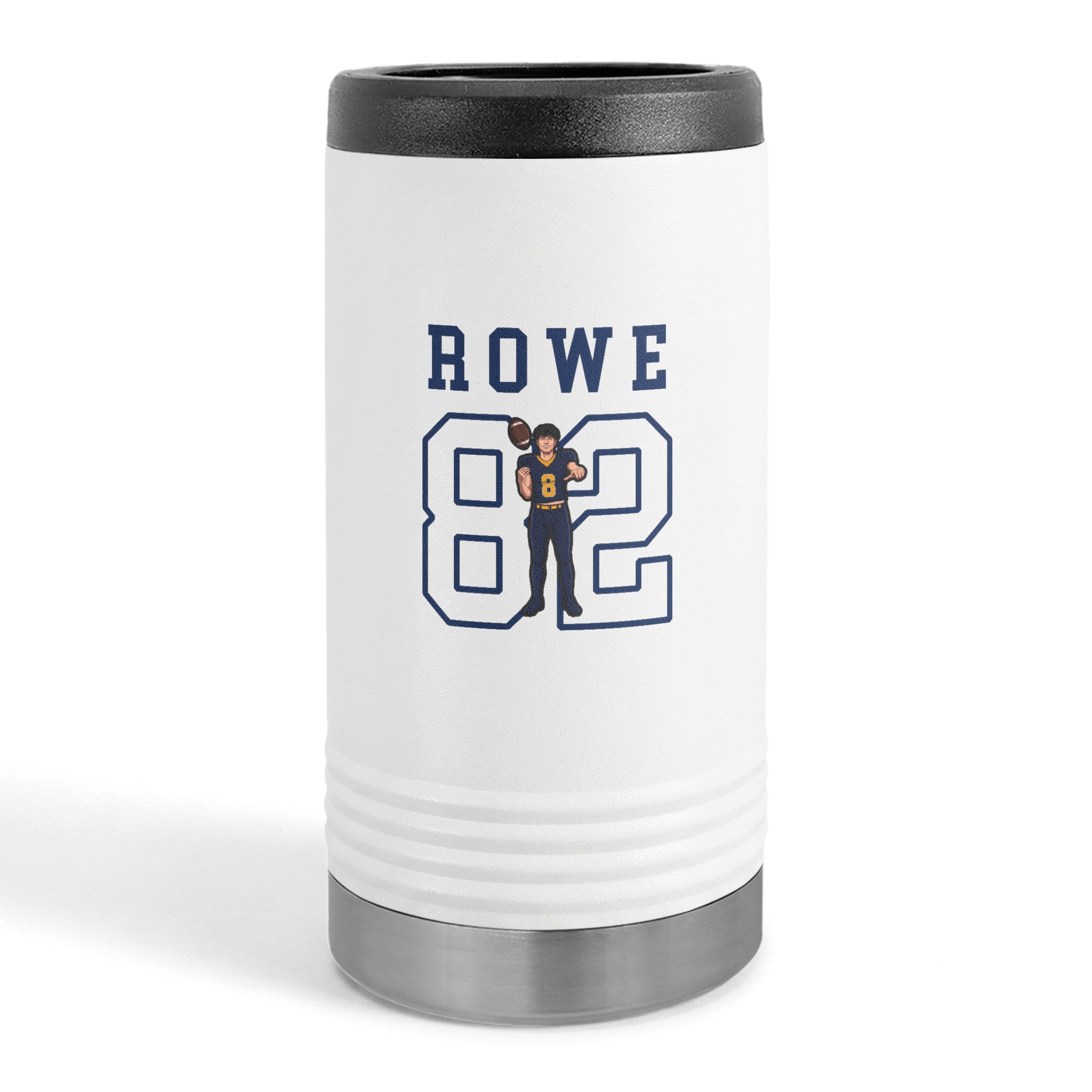 Slim Stainless Can Cooler — character_shirsey in White