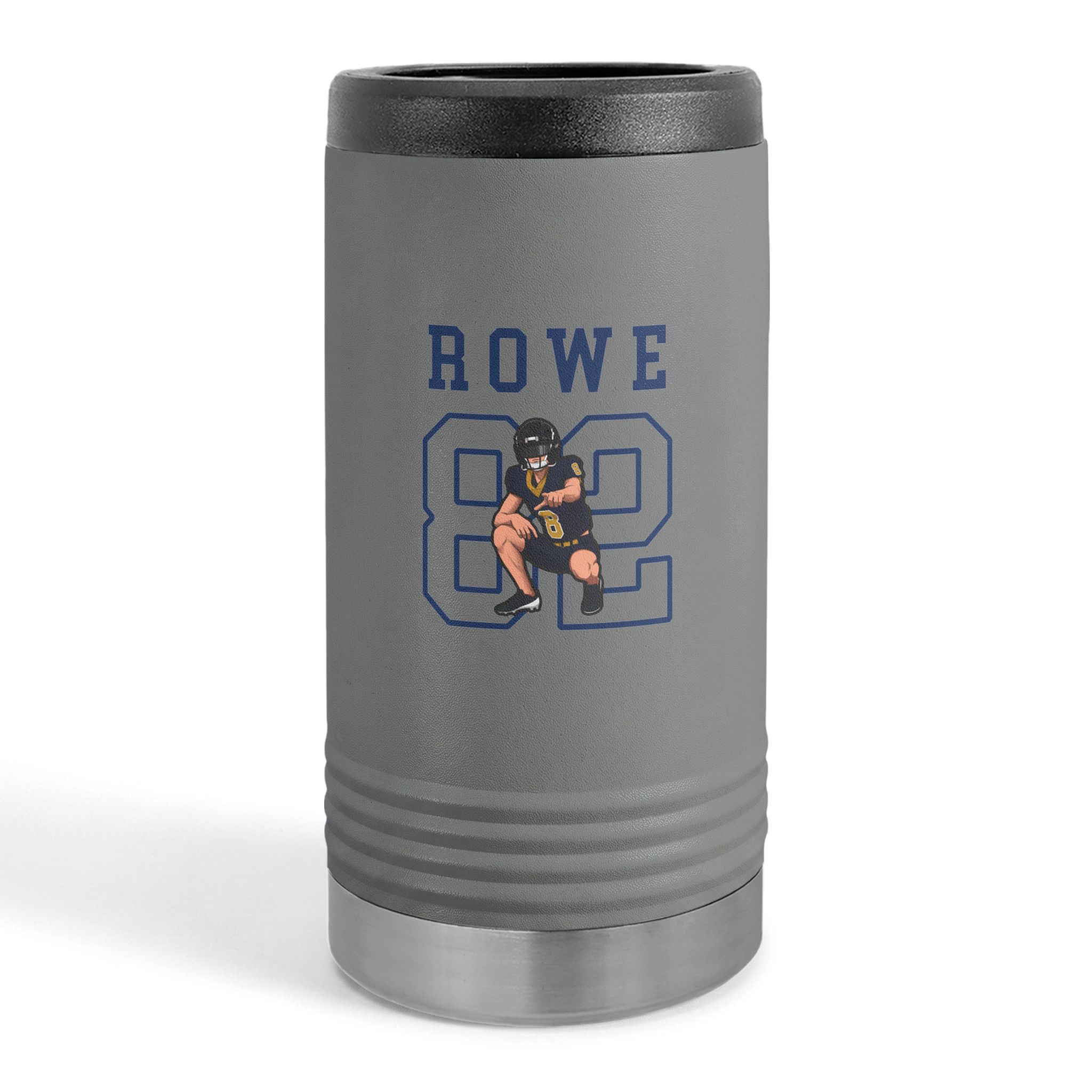 Slim Stainless Can Cooler — character_shirsey in Grey