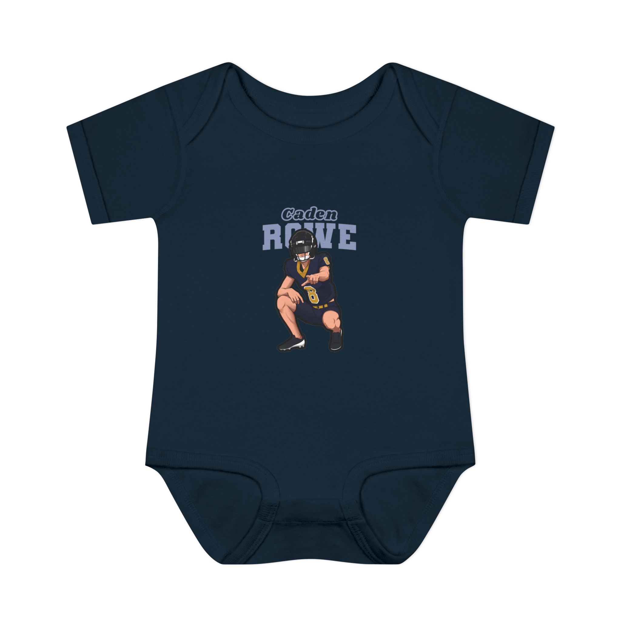 Baby Onesie — character_name_arch in Navy