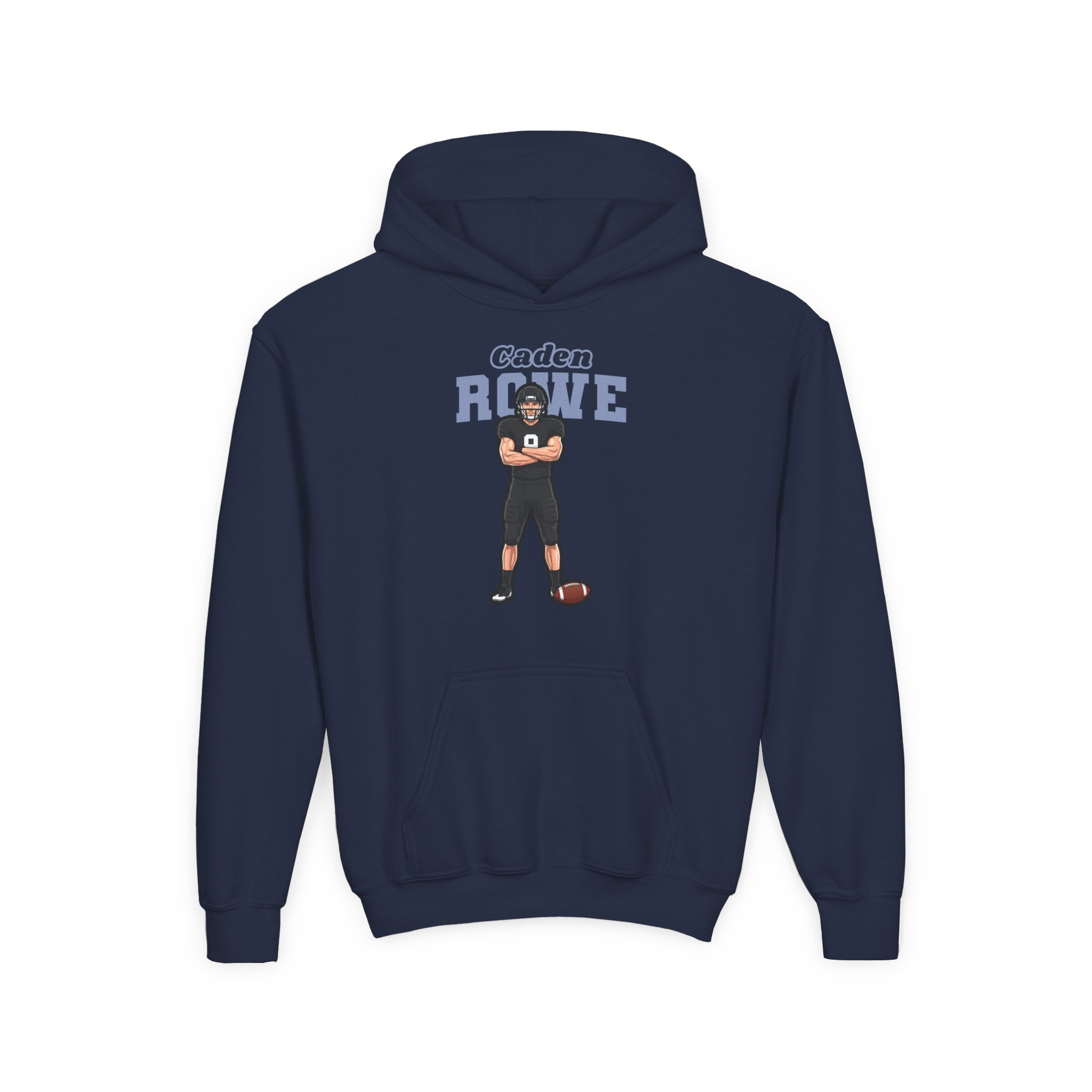 Youth Hoodie — character_name_arch in Navy