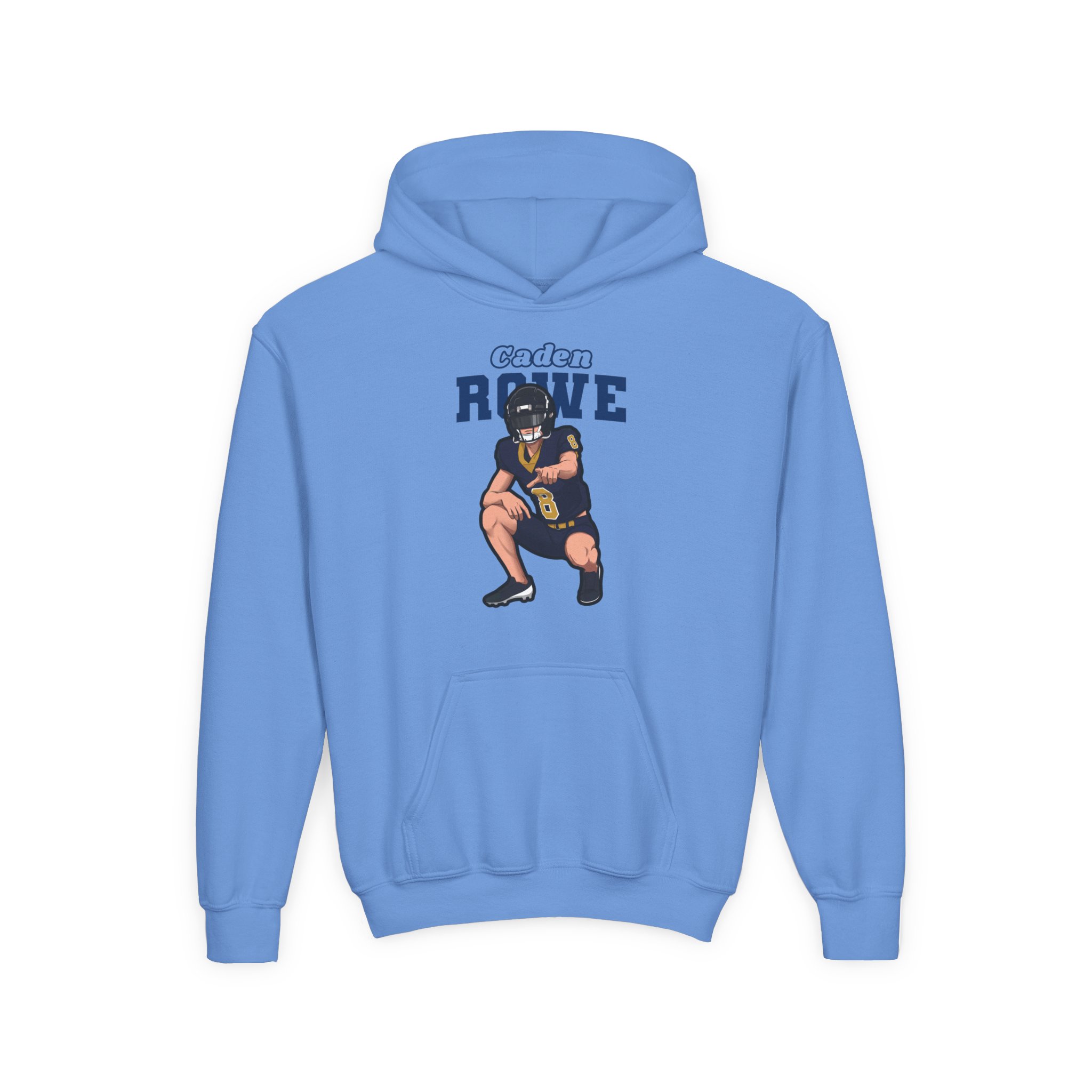 Youth Hoodie — character_name_arch in Blue