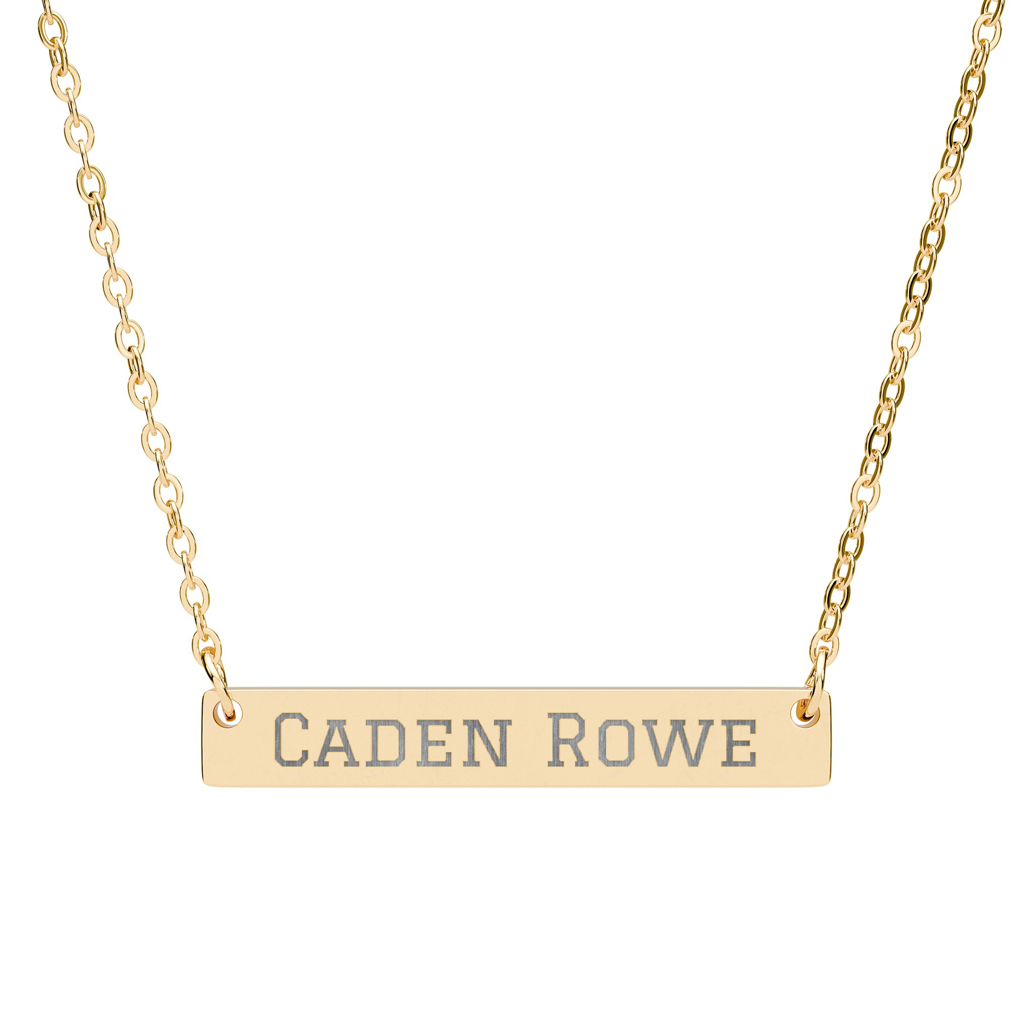 Engraved Bar Necklace — Classic in Gold
