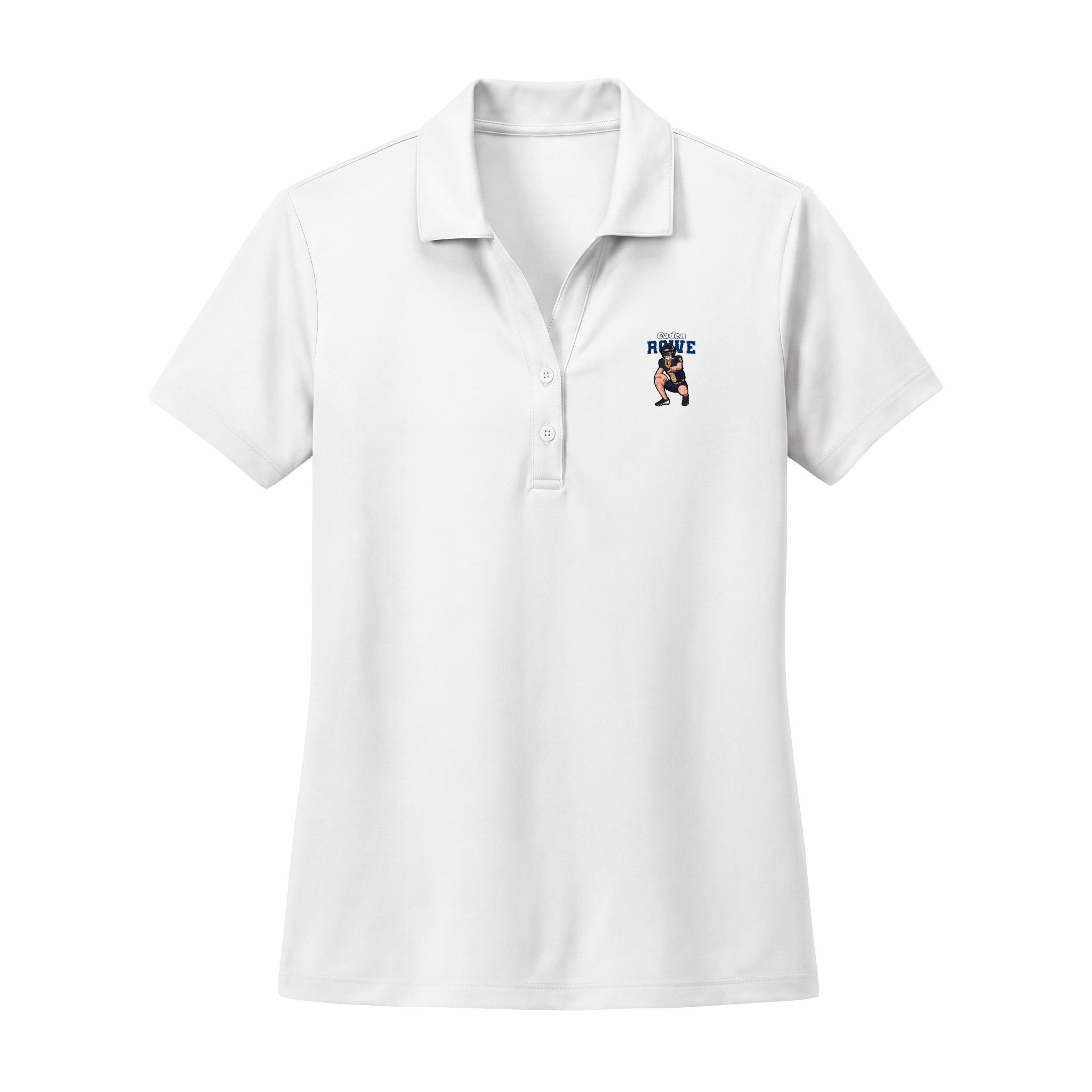 Women's Polo — character_name_arch in White