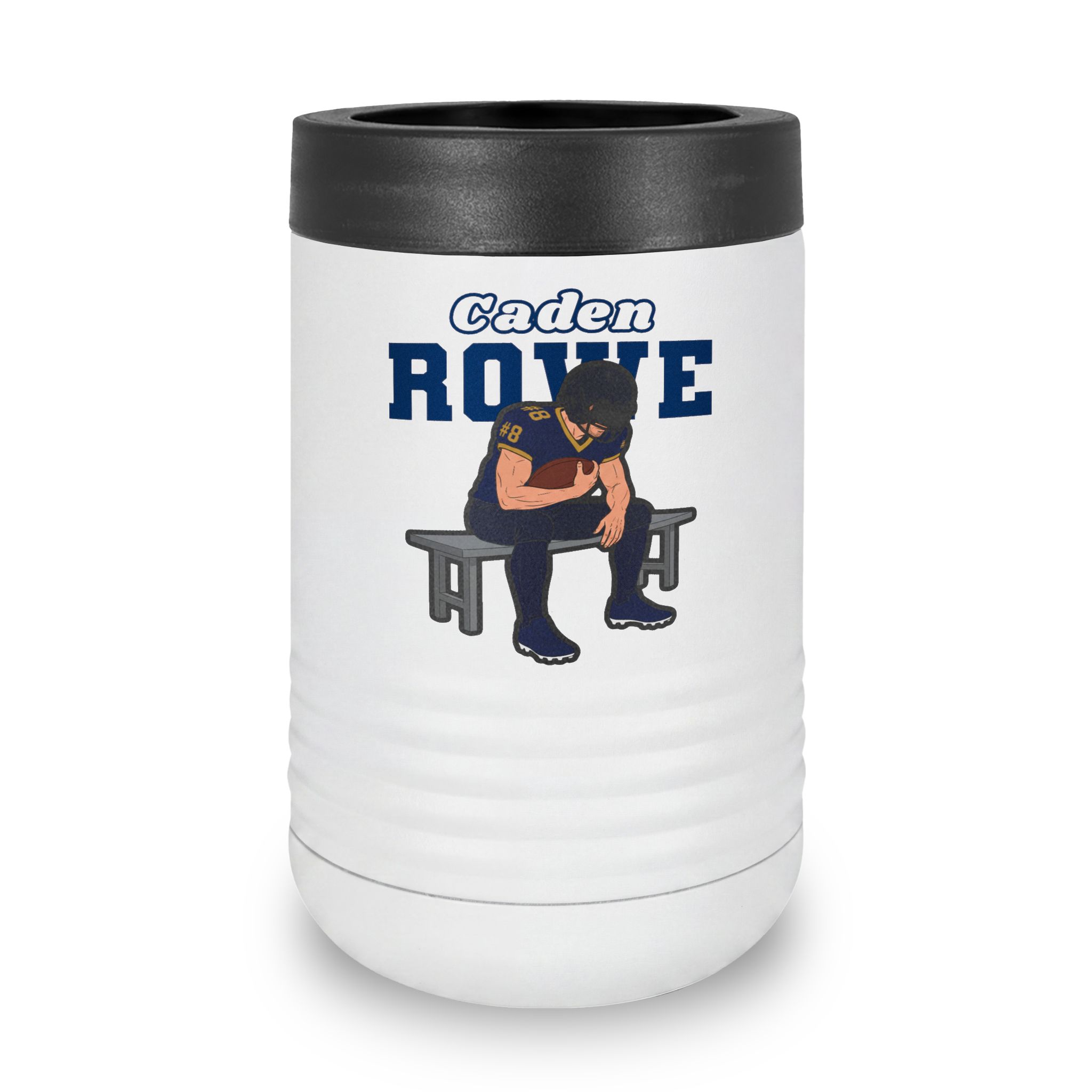Stainless Can Cooler — character_name_arch in White