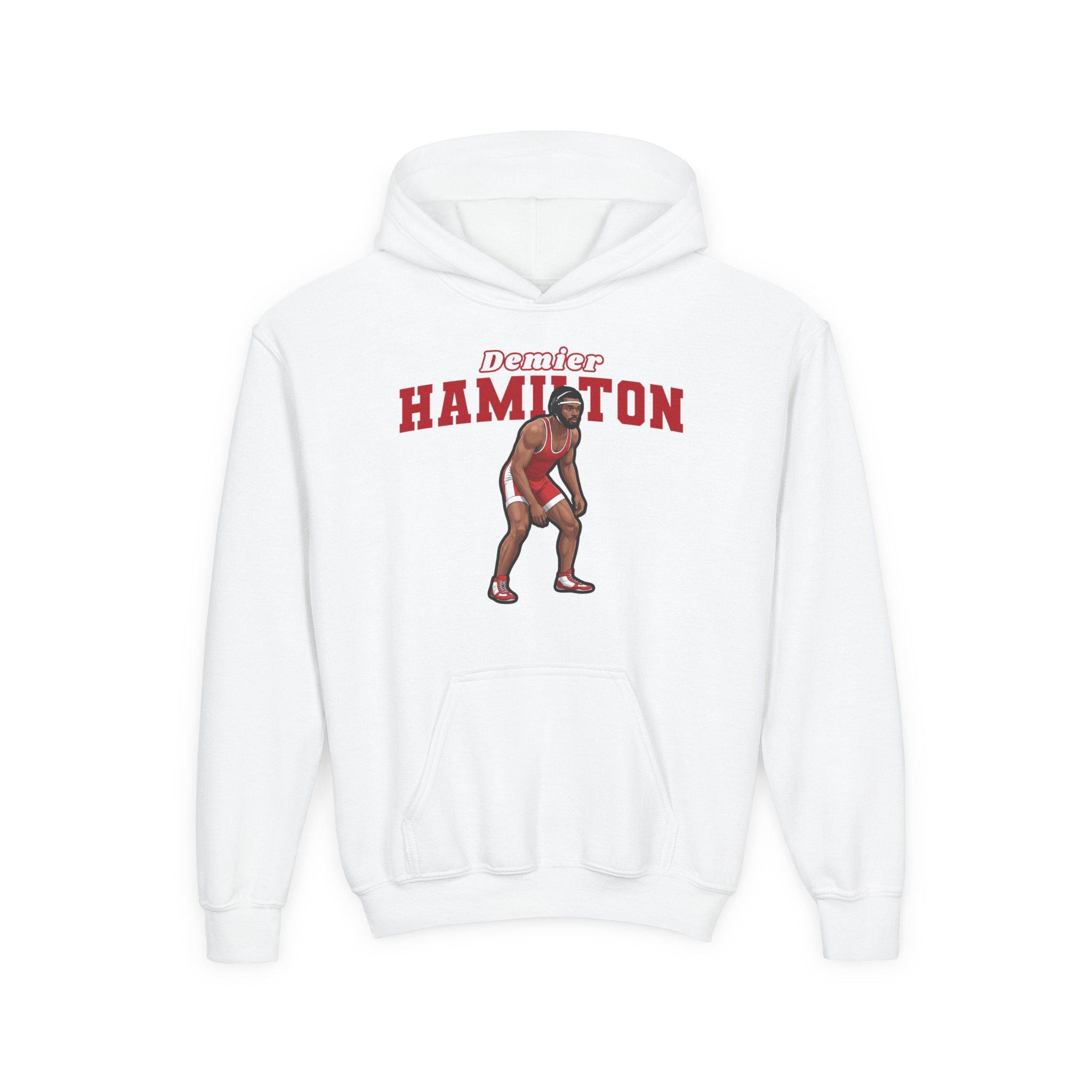 Youth Hoodie — character_name_arch in White