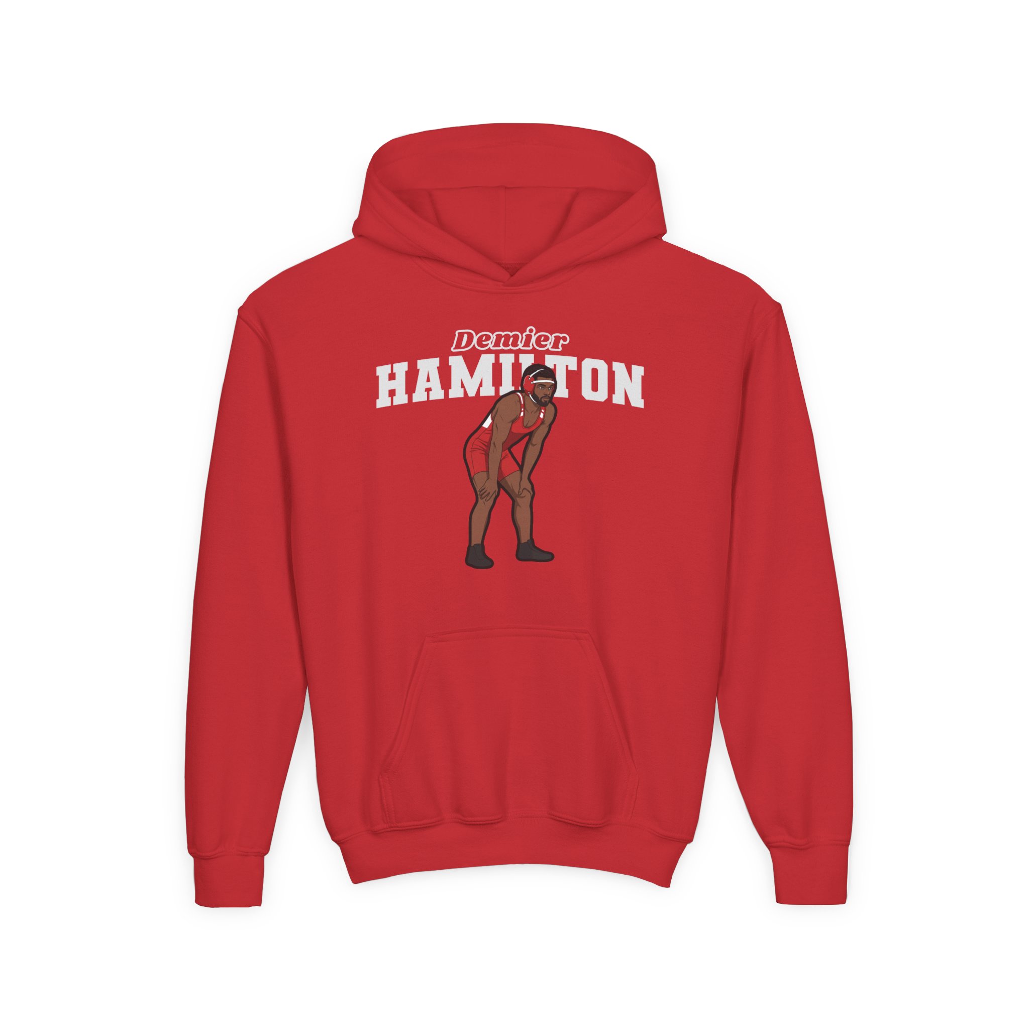 Youth Hoodie — character_name_arch in Red