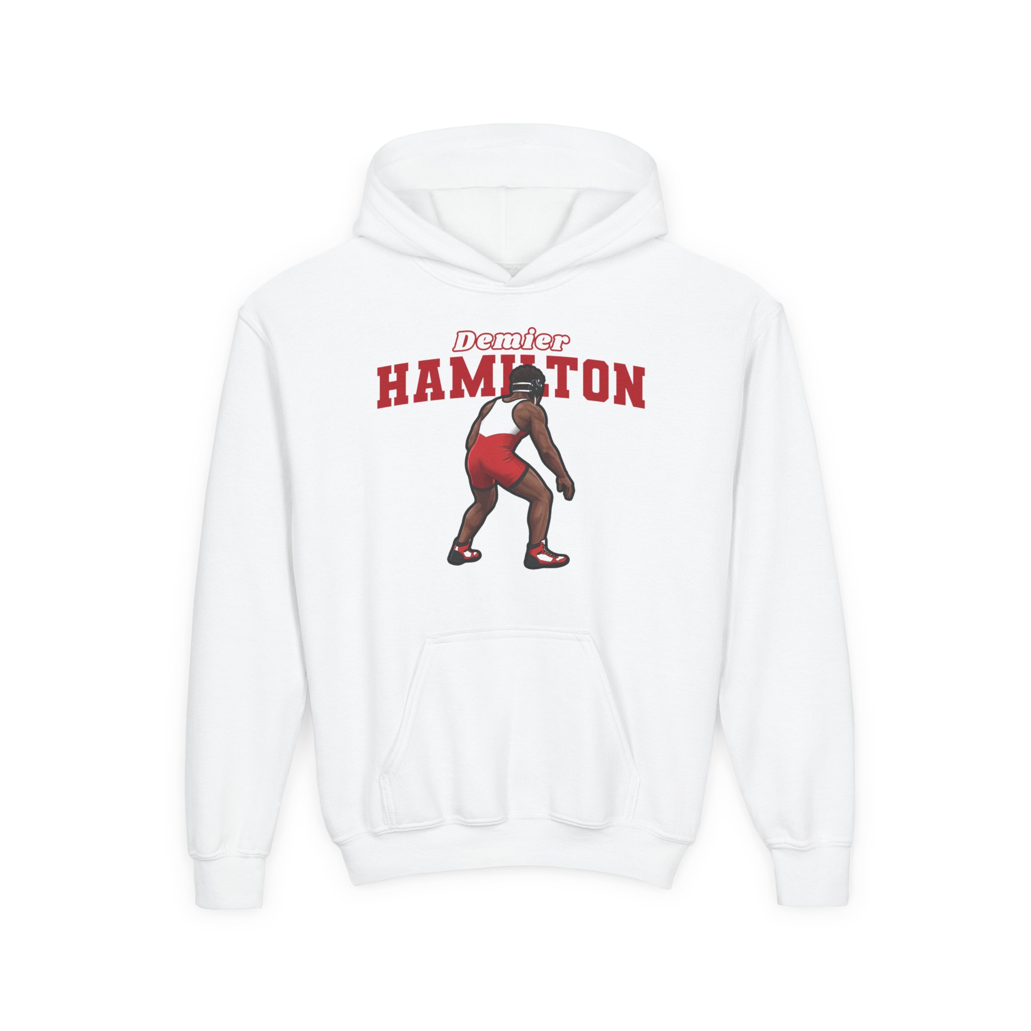 Youth Hoodie — character_name_arch in White