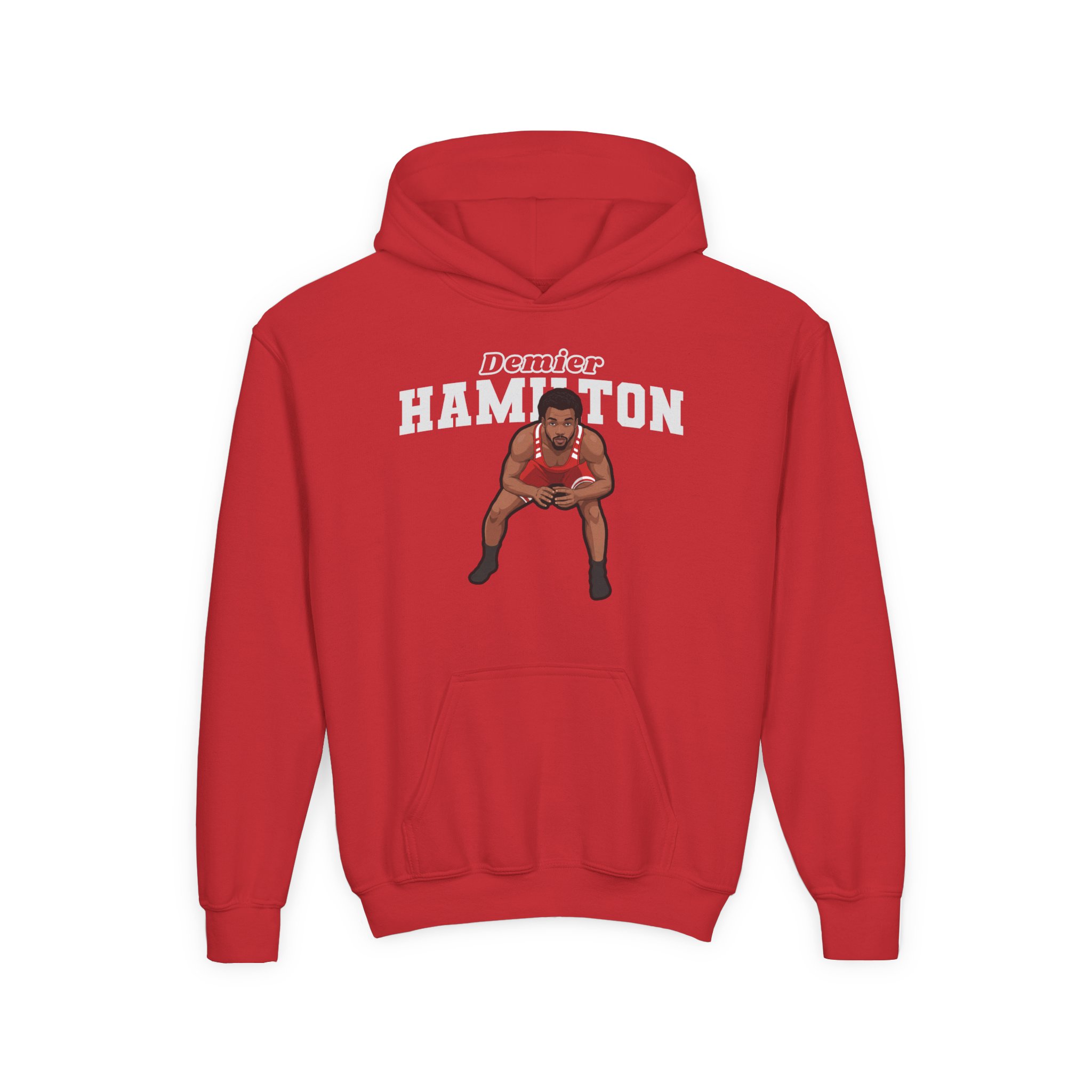 Youth Hoodie — character_name_arch in Red