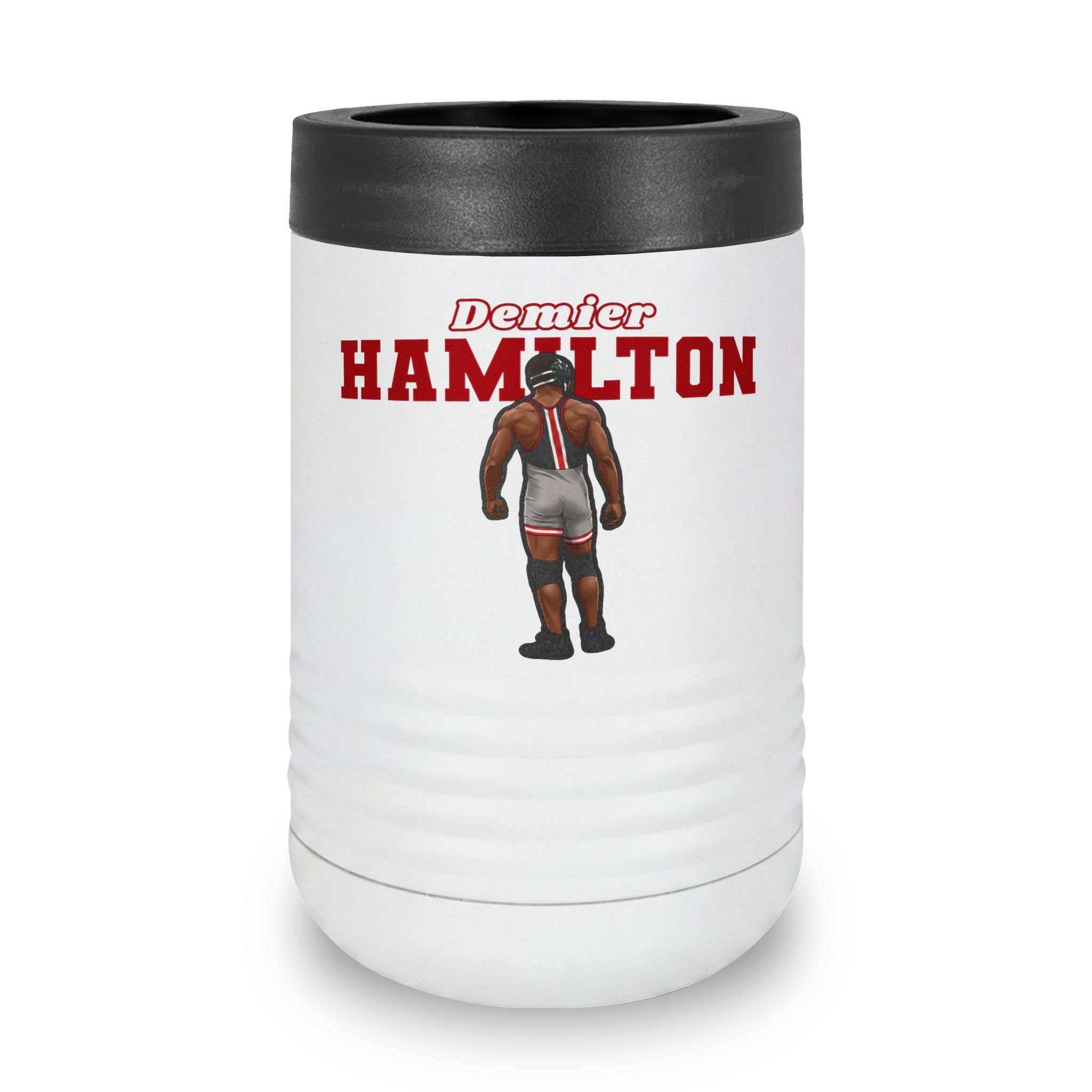 Stainless Can Cooler — character_name_arch in White