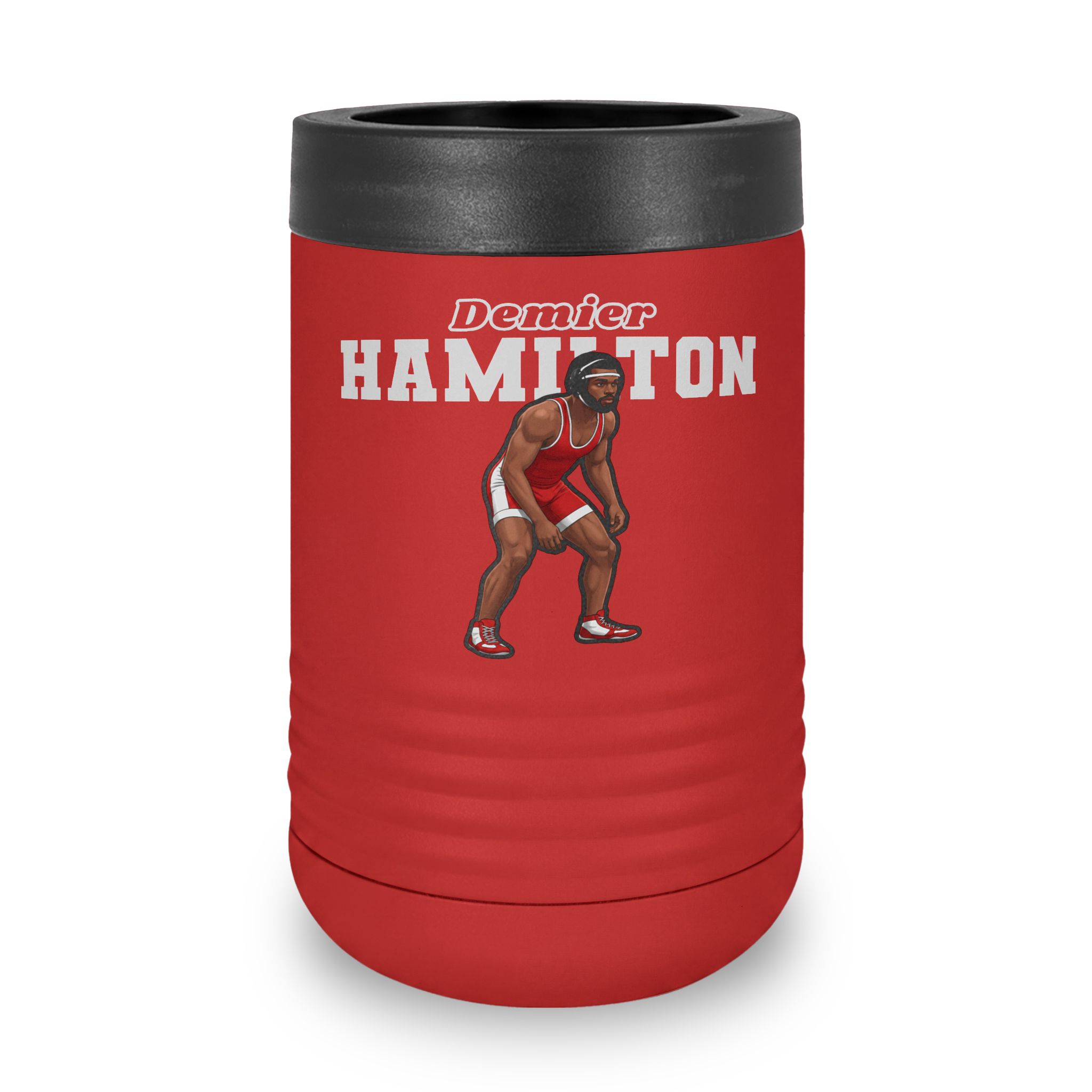 Stainless Can Cooler — character_name_arch in Red