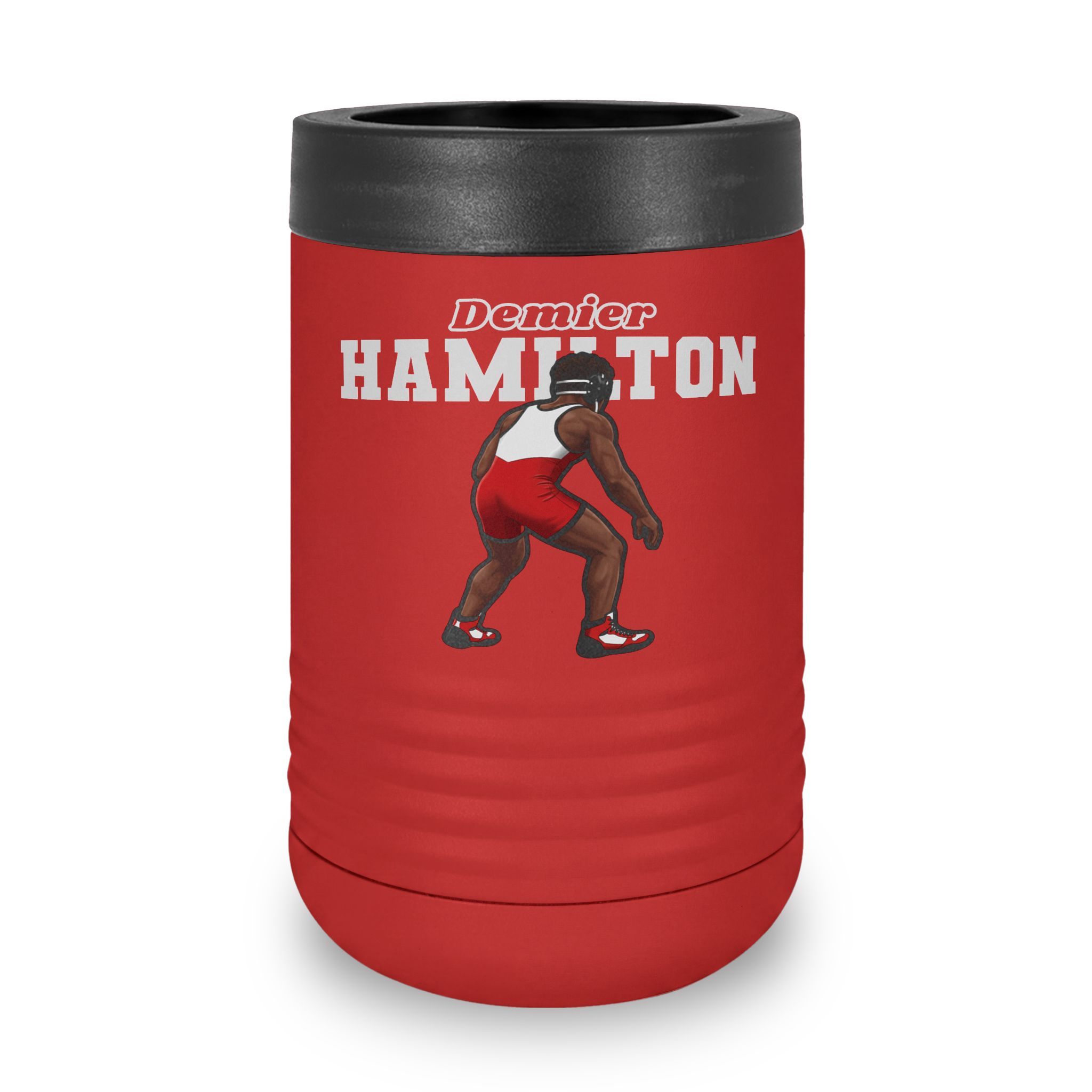 Stainless Can Cooler — character_name_arch in Red