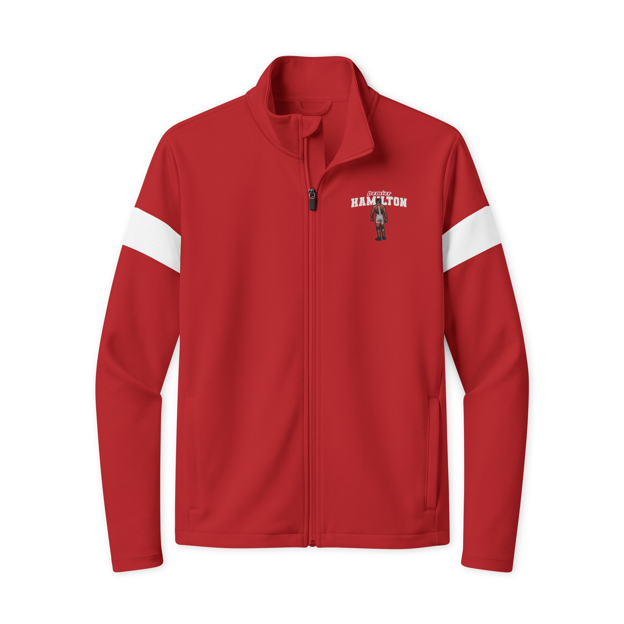 Travel Full-Zip Jacket — character_name_arch in Deep Red/ White