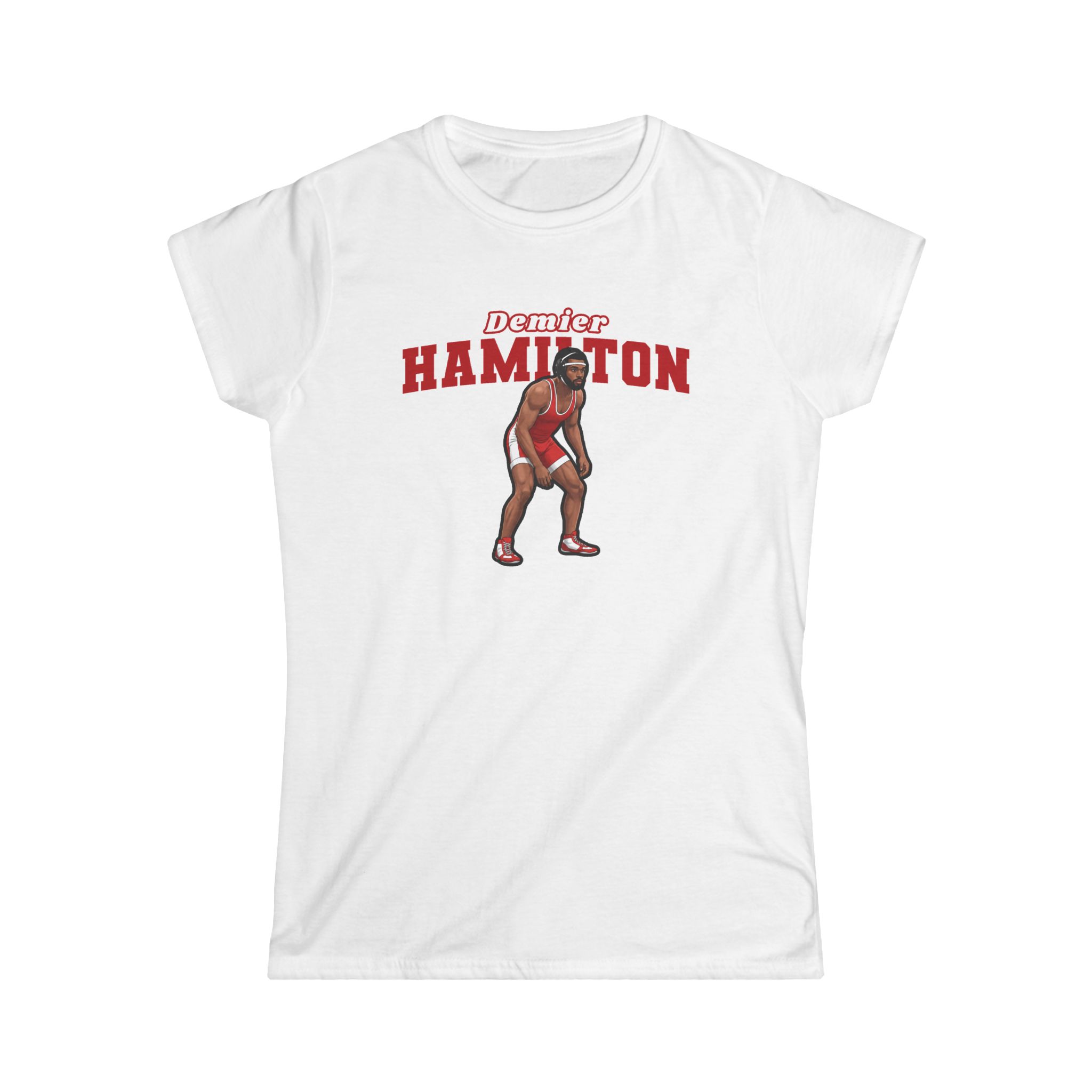 Women's Softstyle Tee — character_name_arch in White
