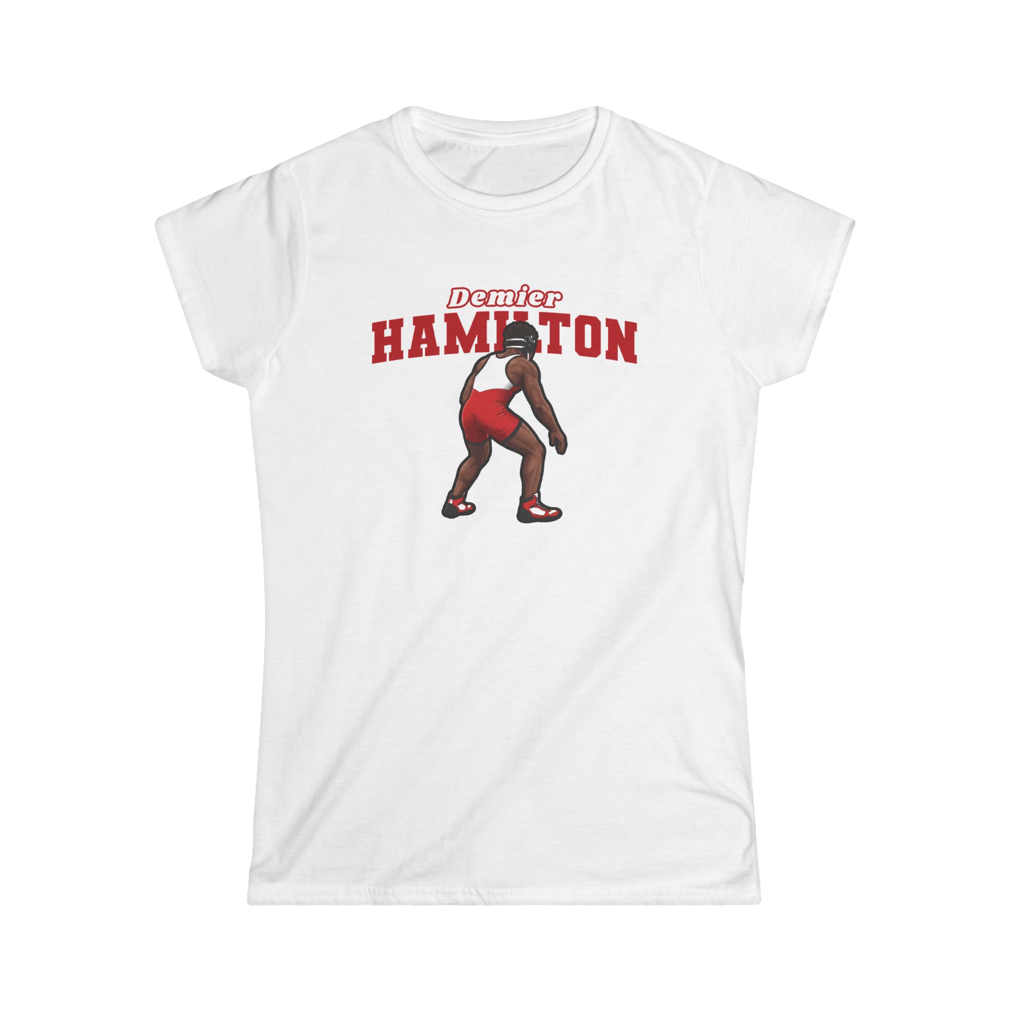 Women's Softstyle Tee — character_name_arch in White