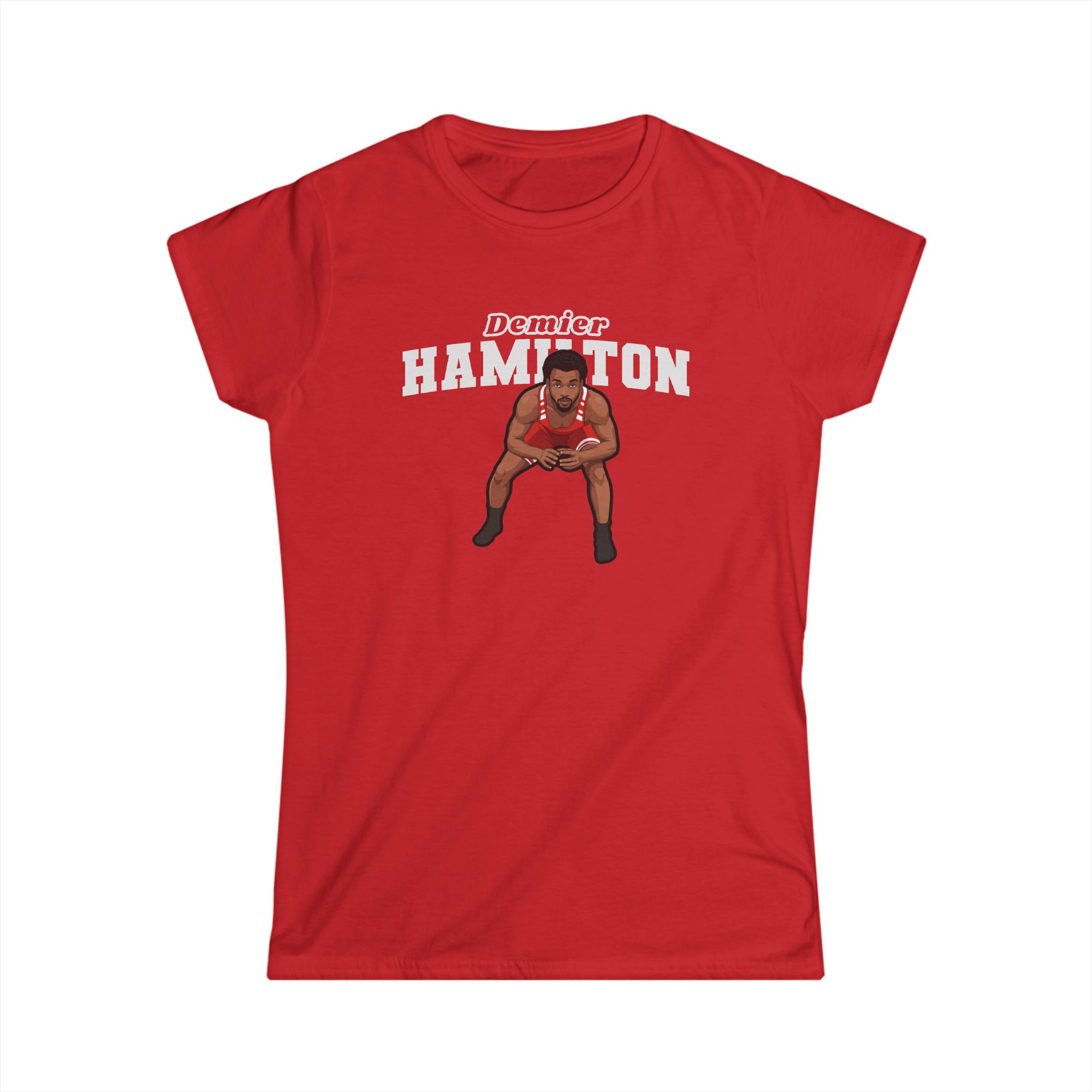 Women's Softstyle Tee — character_name_arch in Red
