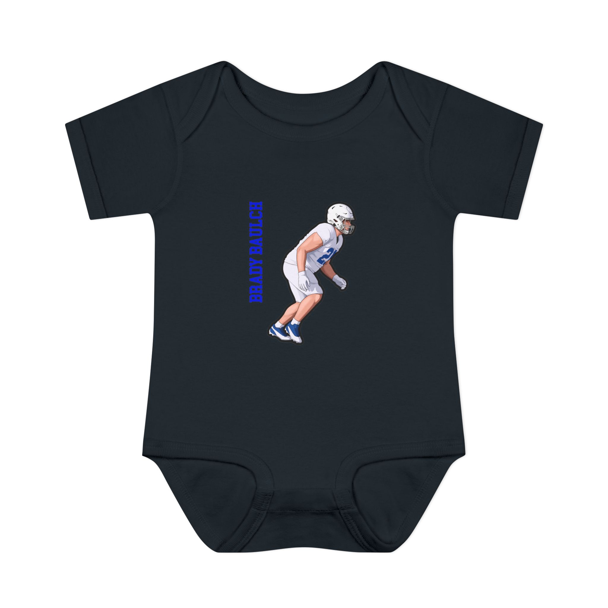 Baby Onesie — character_name_vertical in Black