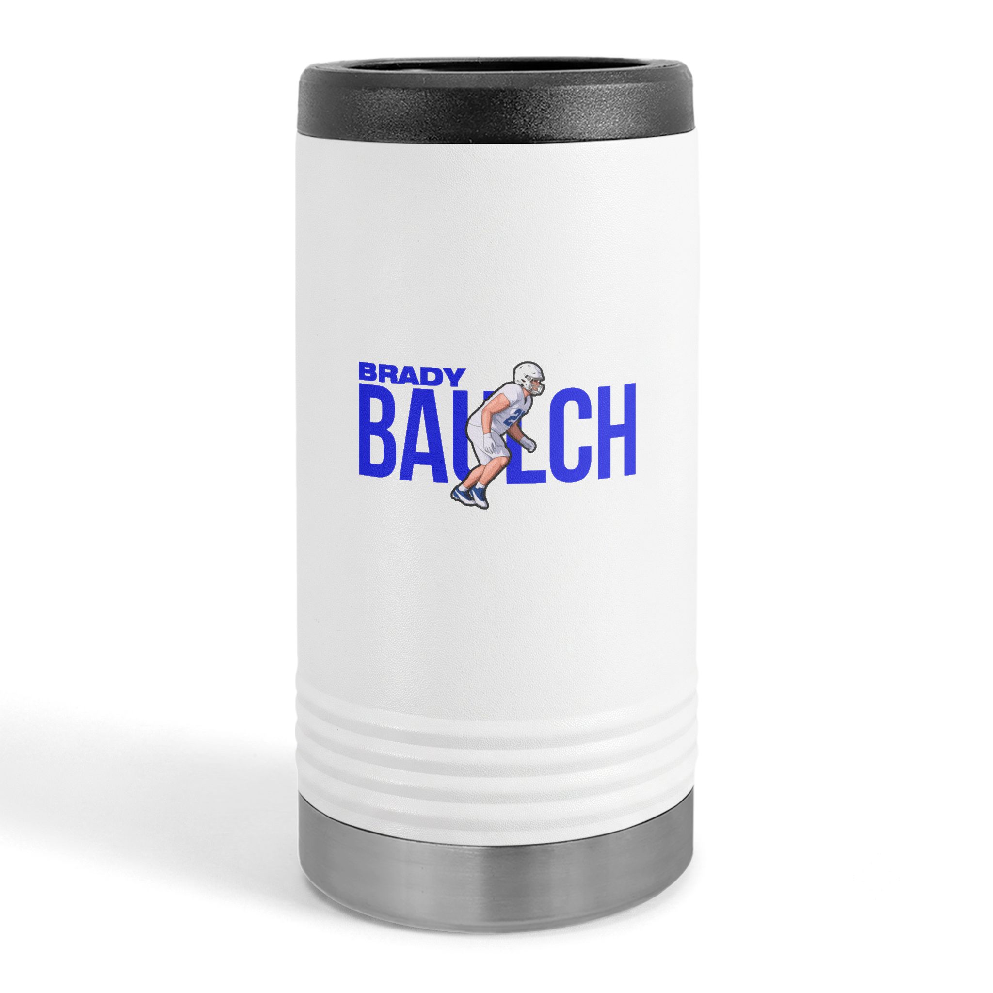Slim Stainless Can Cooler — character_player_name in White