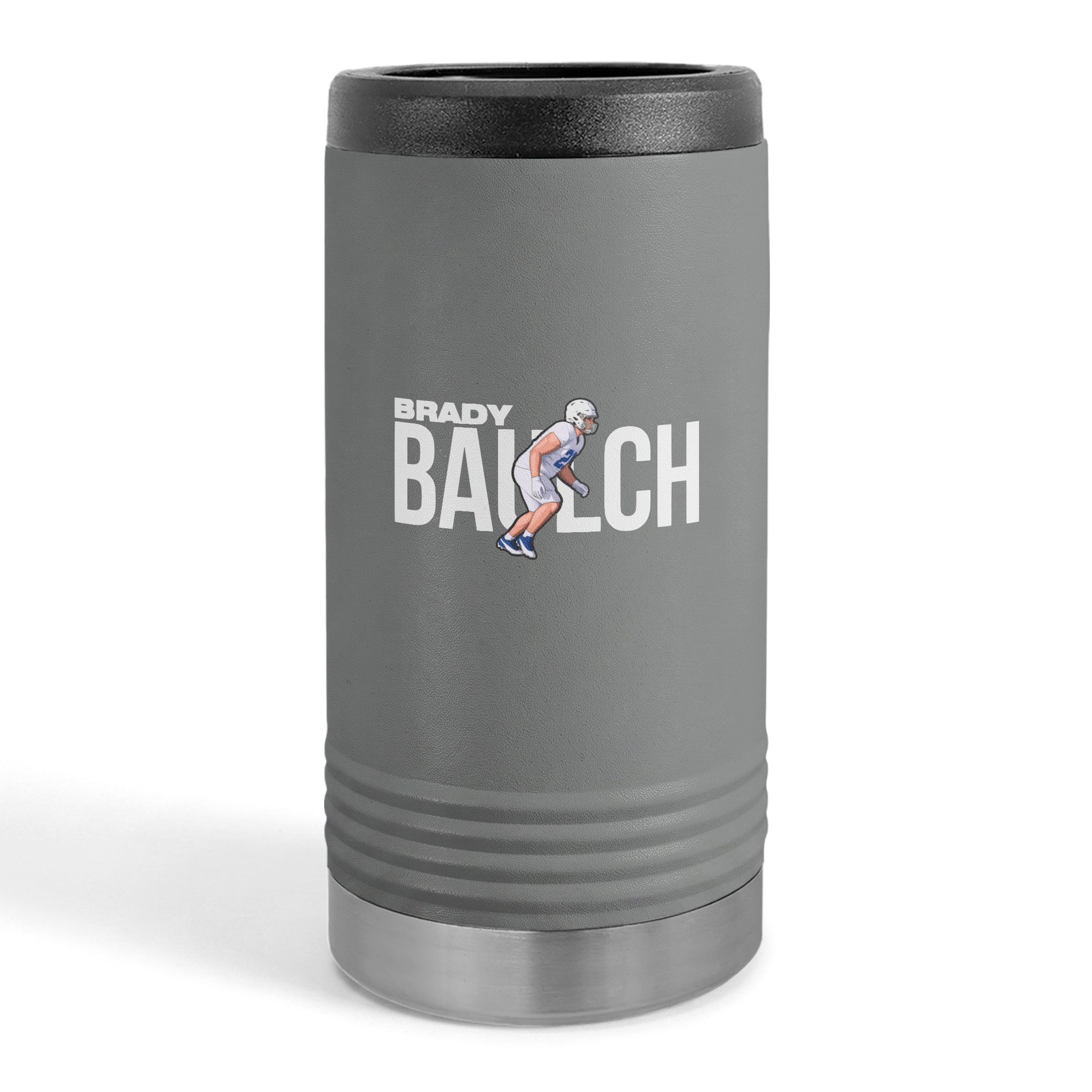 Slim Stainless Can Cooler — character_player_name in Grey