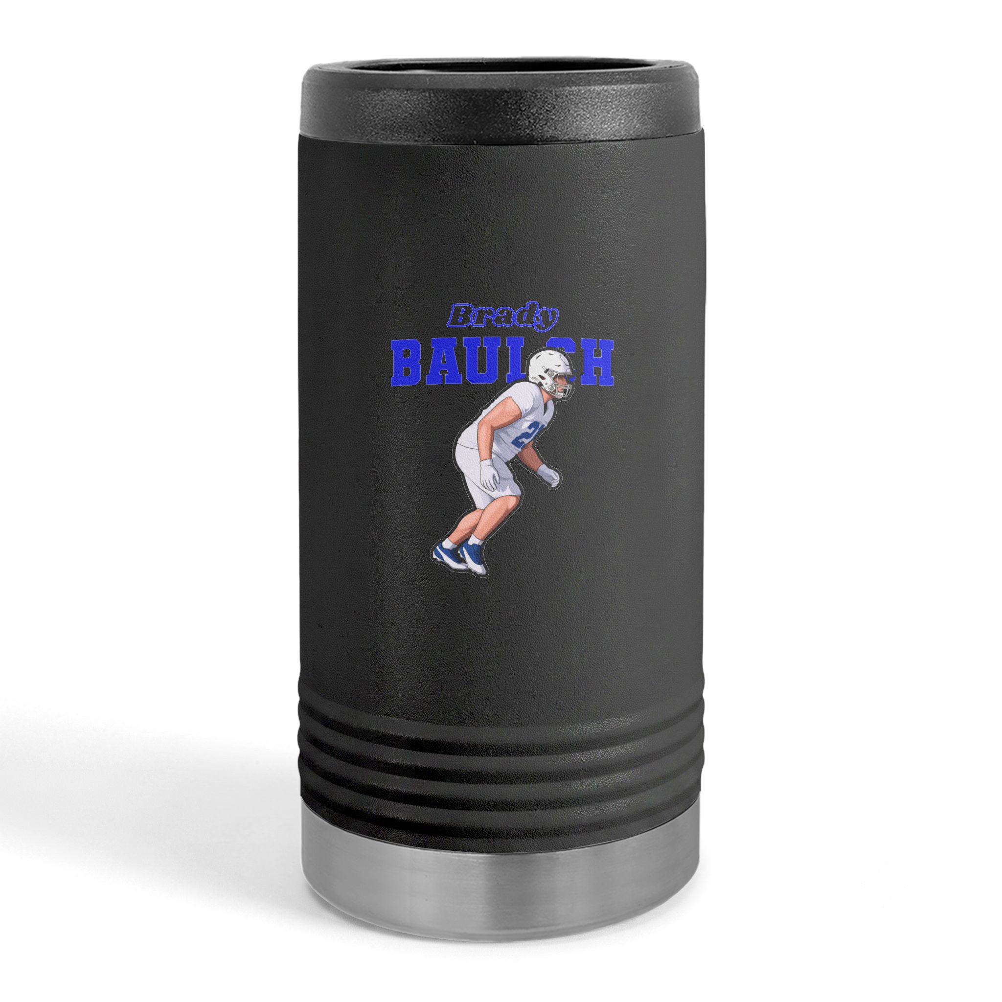 Slim Stainless Can Cooler — character_name_arch in Black