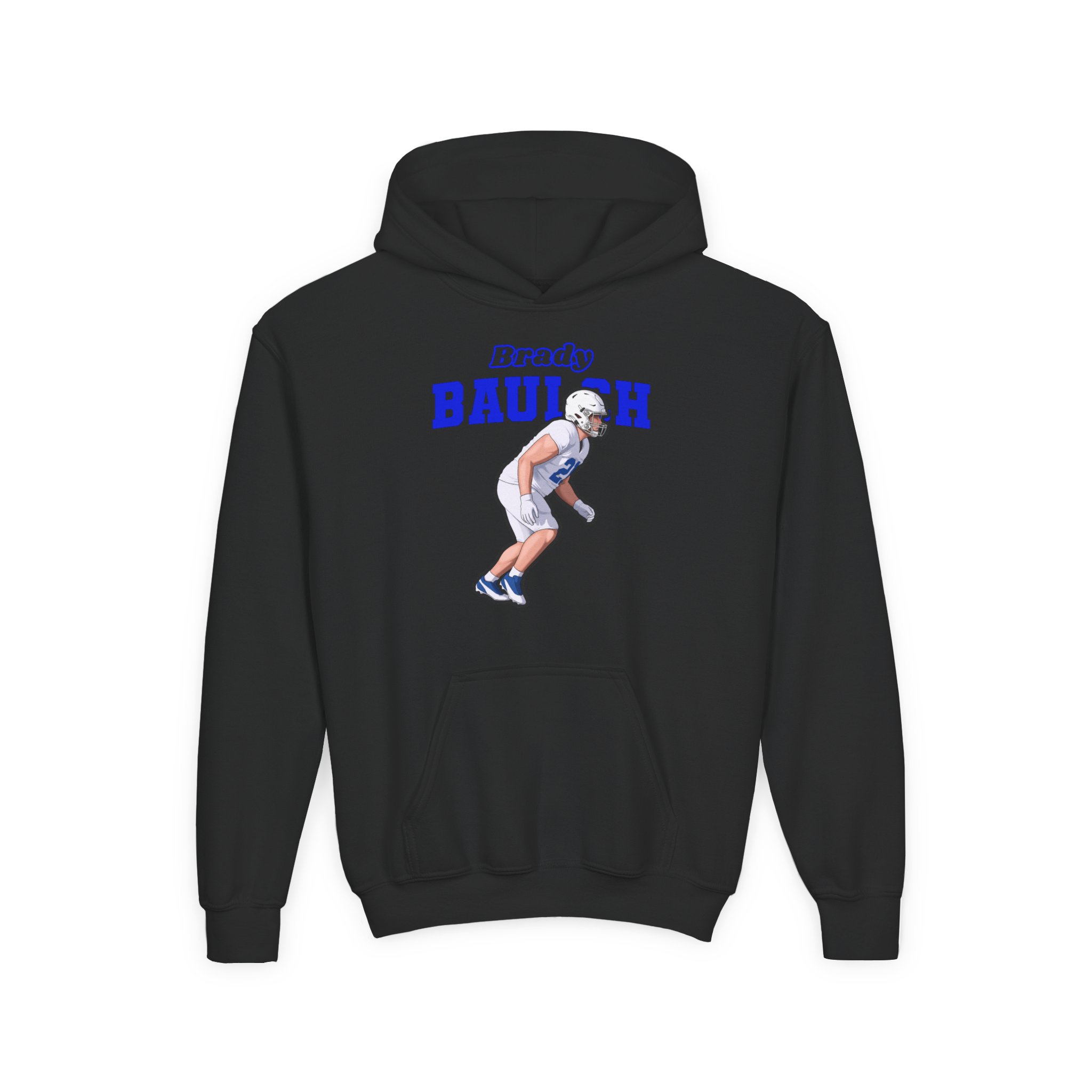 Youth Hoodie — character_name_arch in Black