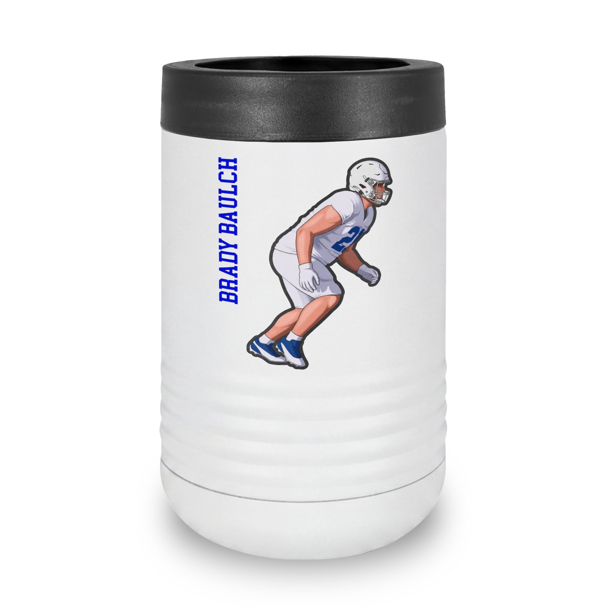 Stainless Can Cooler — character_name_vertical in White
