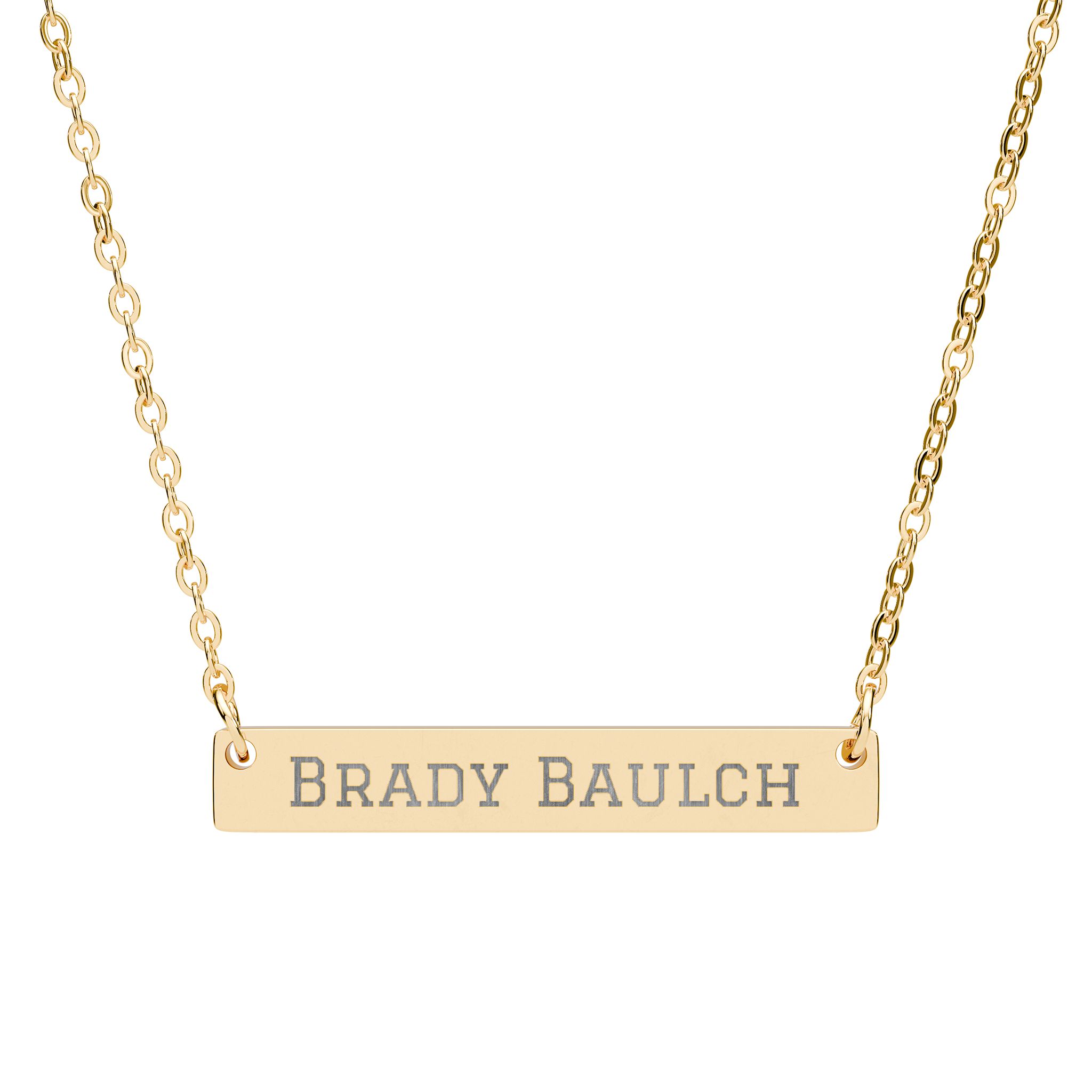 Engraved Bar Necklace — Classic in Gold