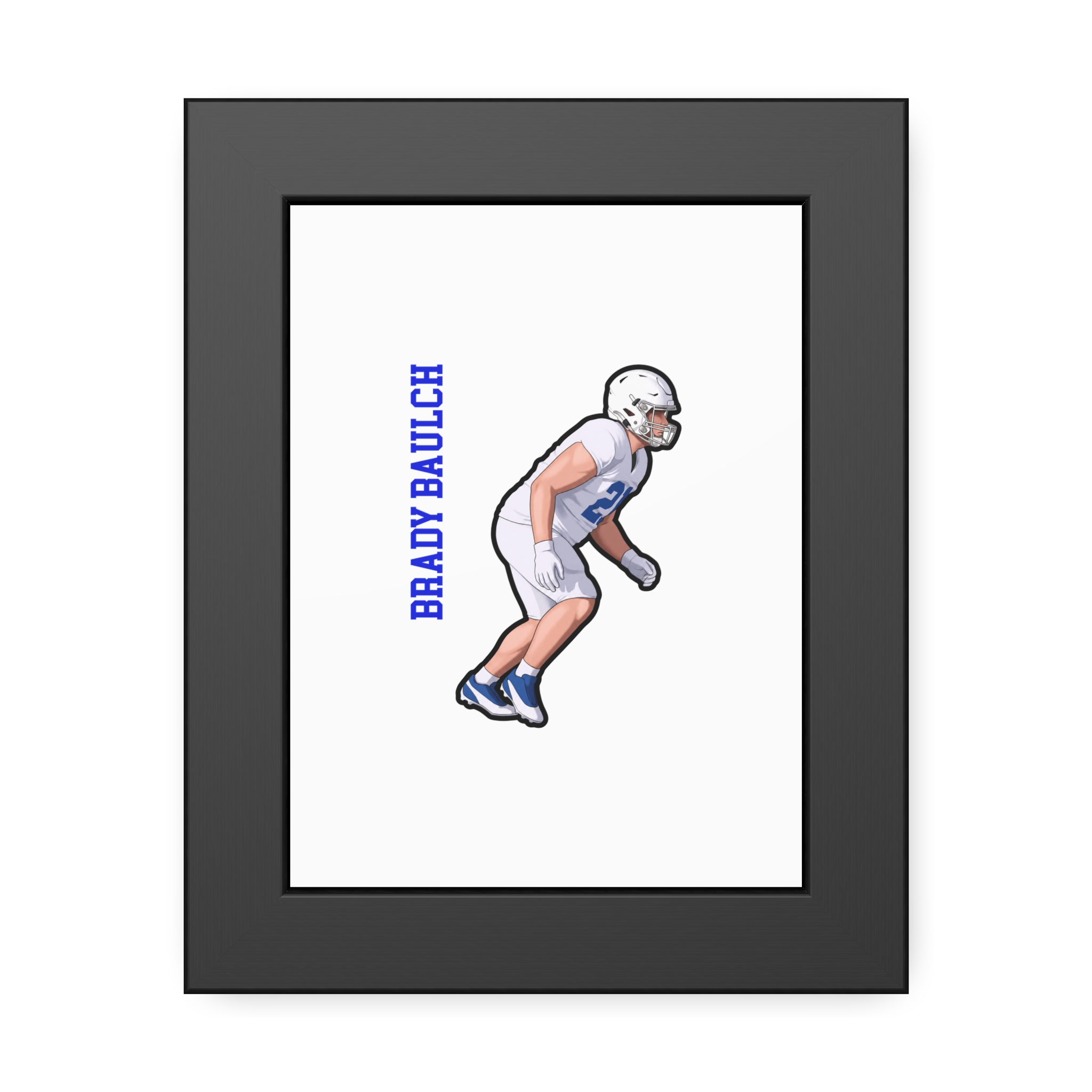 Framed Poster — character_name_vertical in Black
