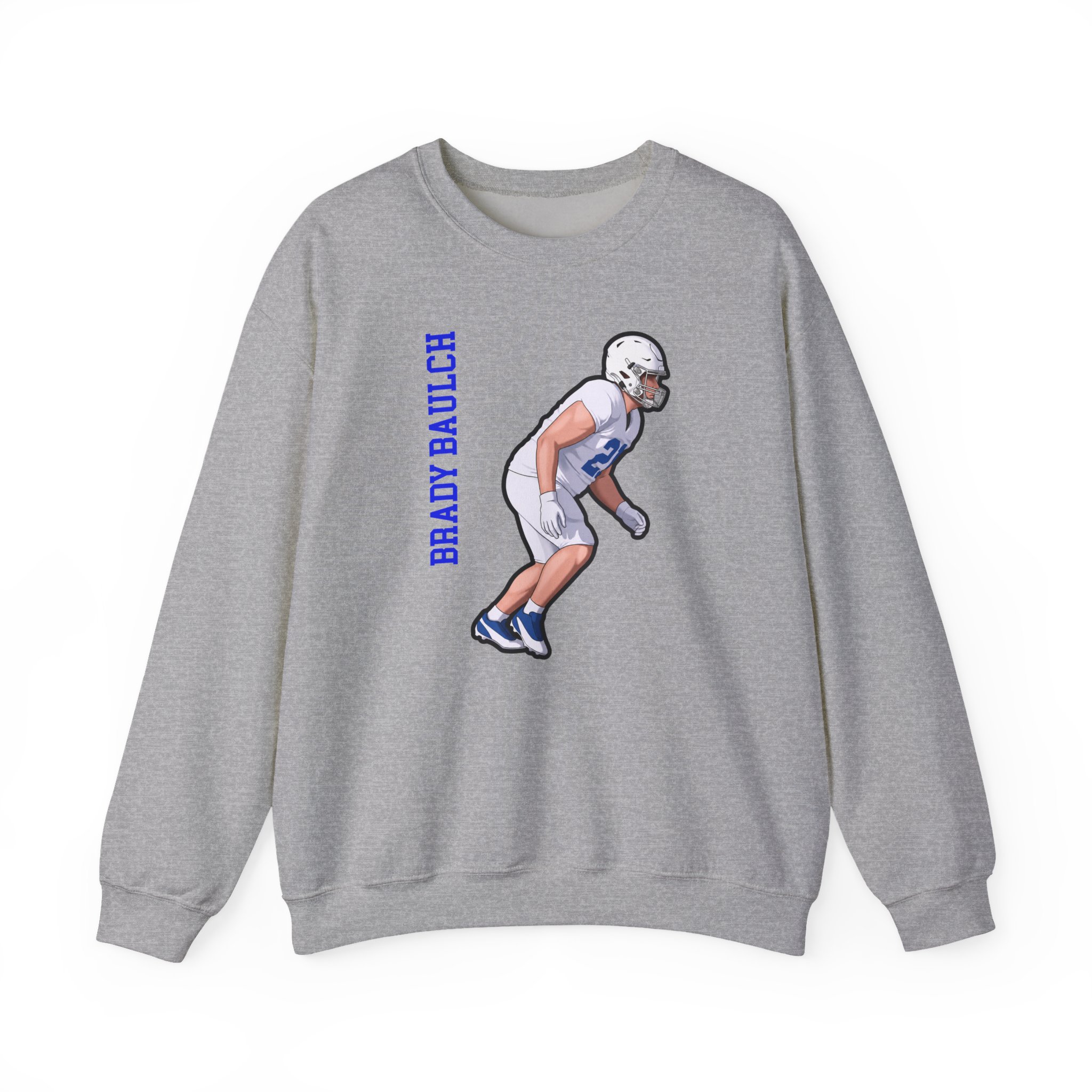 Crewneck Sweatshirt — character_name_vertical in Grey