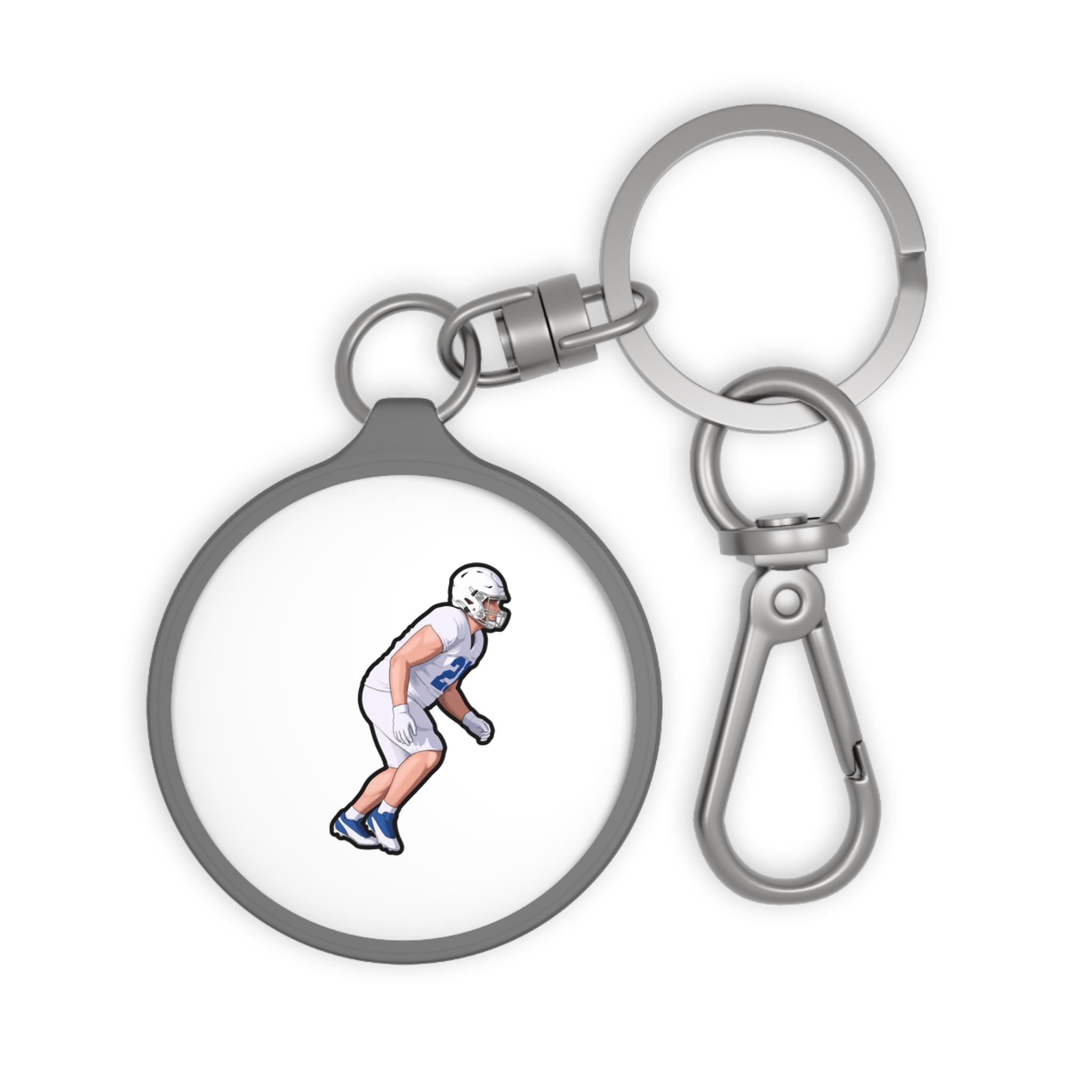 Keychain — character_name_vertical in Grey