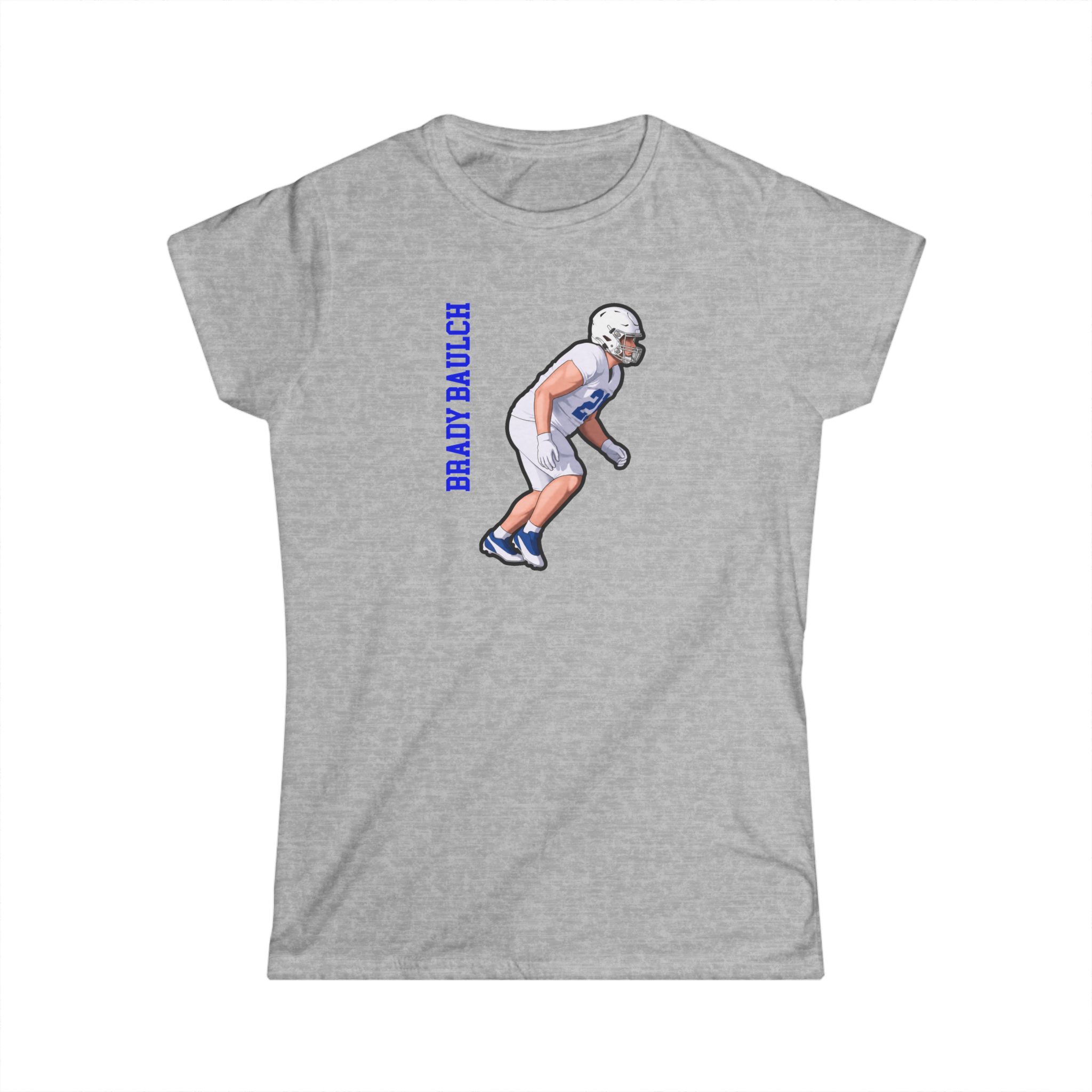 Women's Softstyle Tee — character_name_vertical in Grey