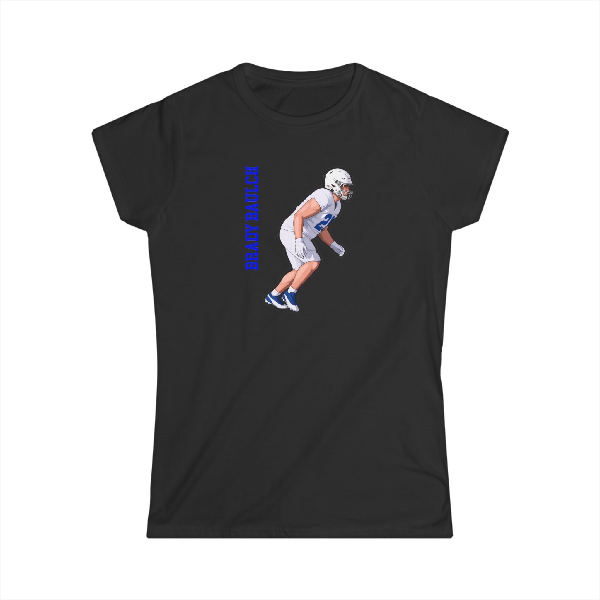 Women's Softstyle Tee — character_name_vertical in Black