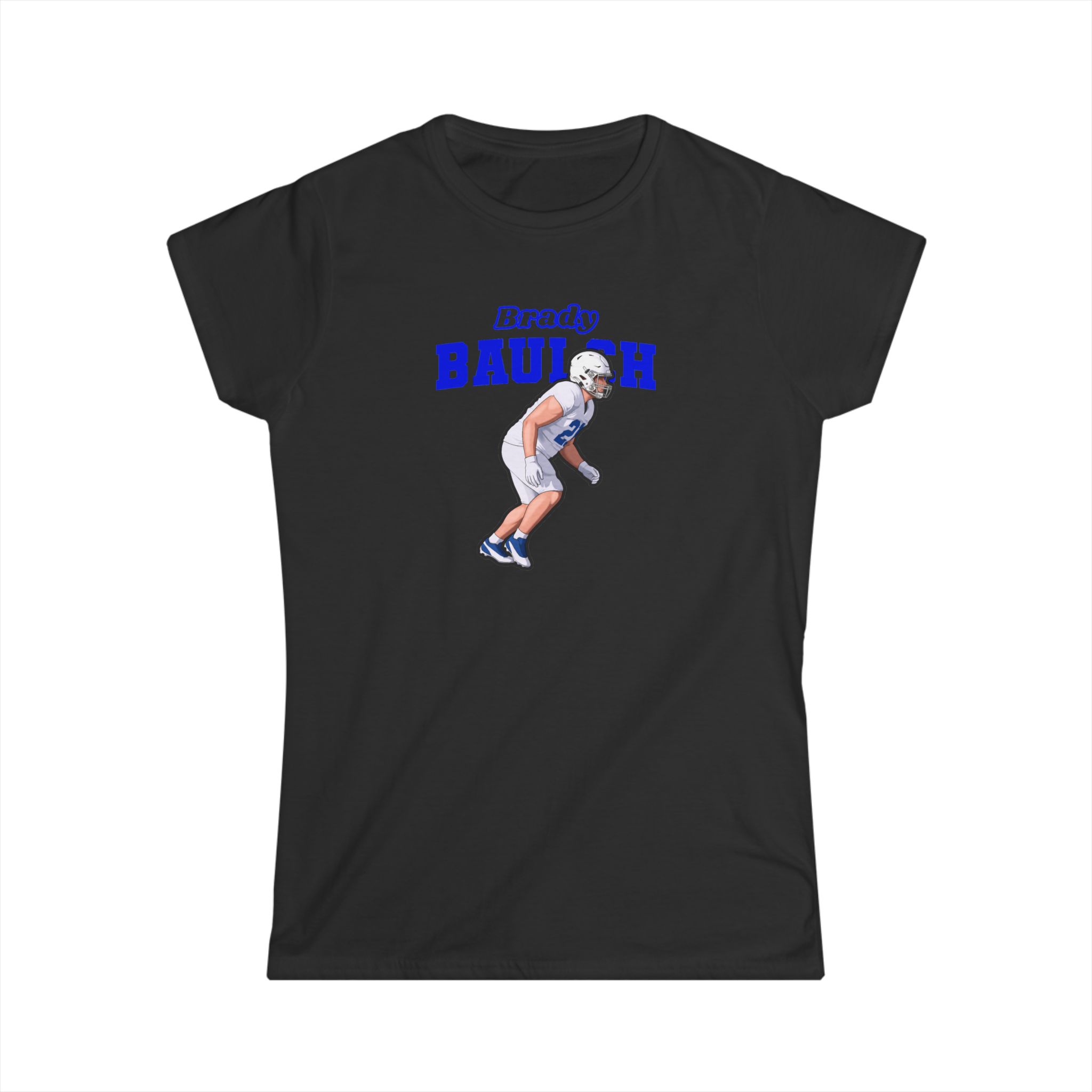Women's Softstyle Tee — character_name_arch in Black