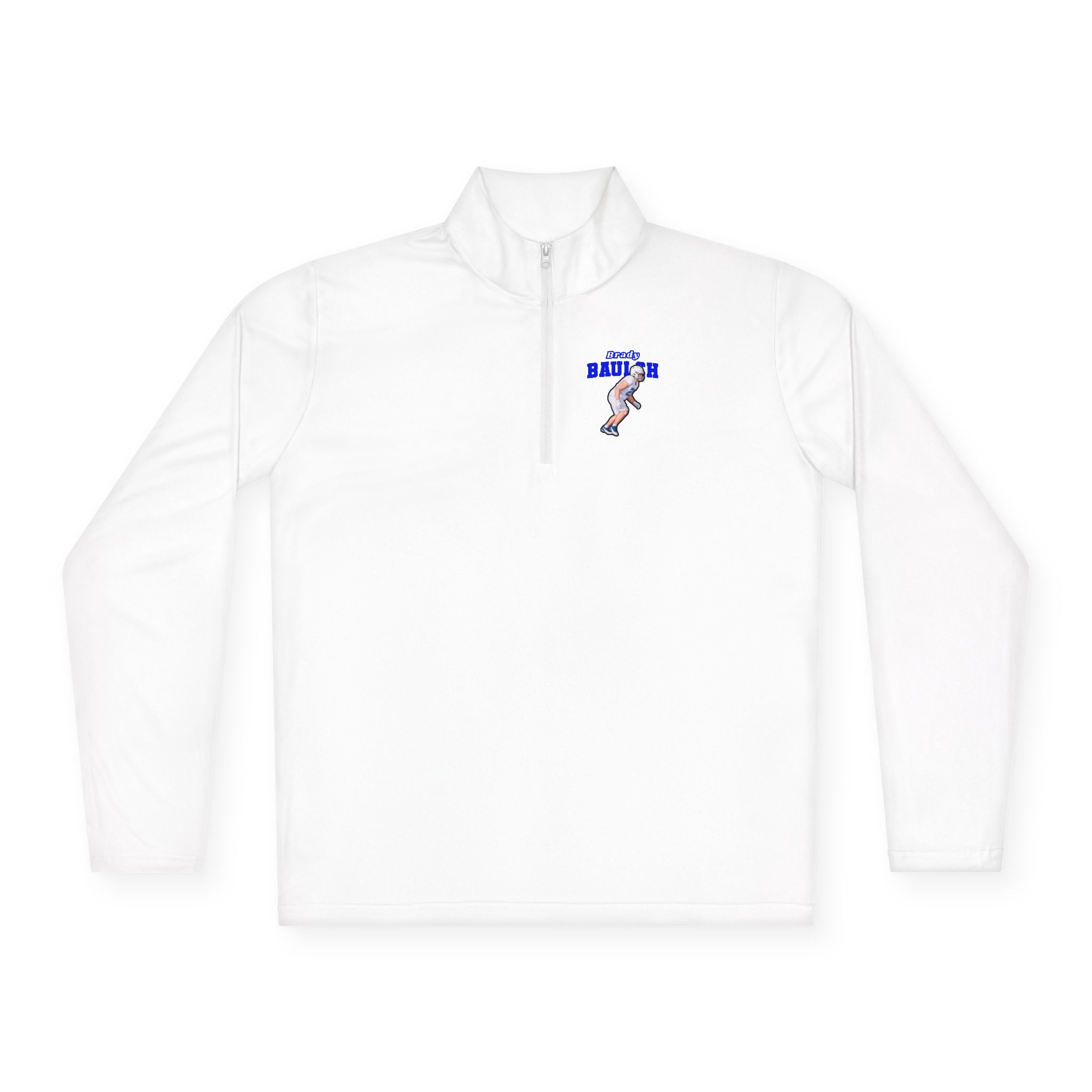 Q-Zip Pullover — character_name_arch in White