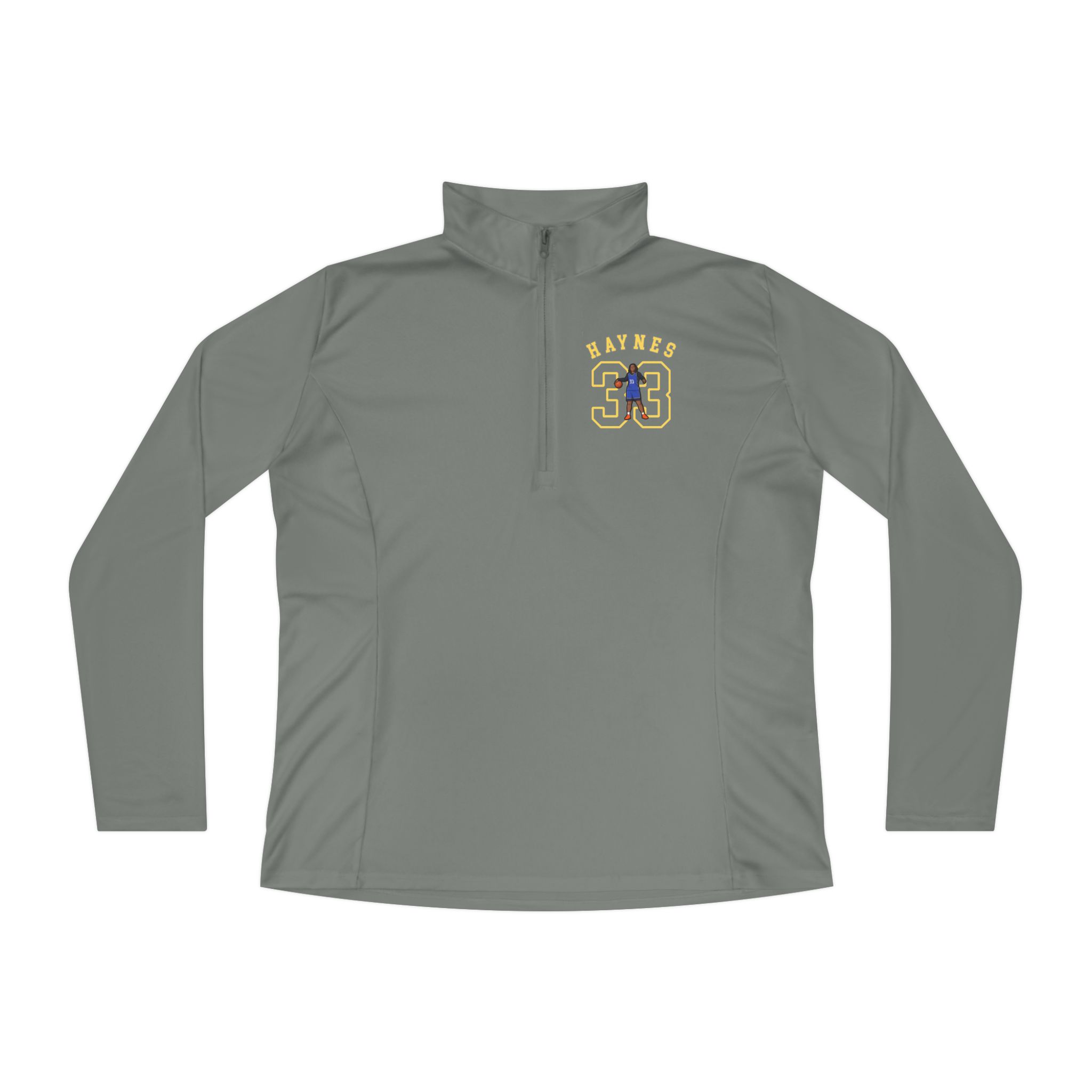 Women's Q-Zip Pullover — character_shirsey_arch in Grey