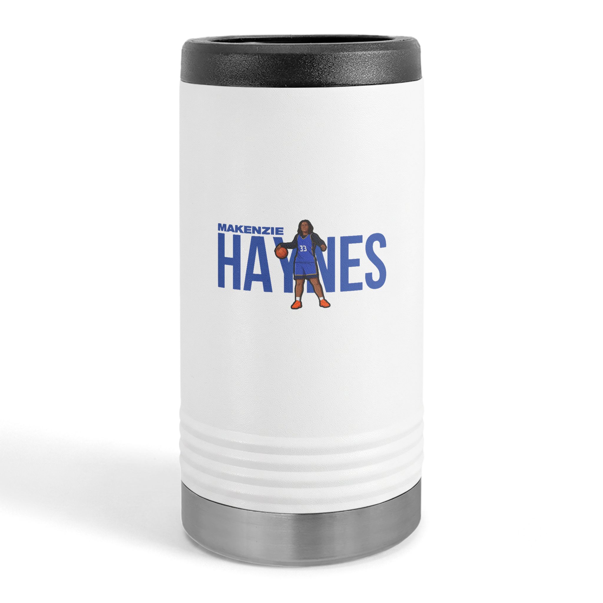 Slim Stainless Can Cooler — character_player_name in White