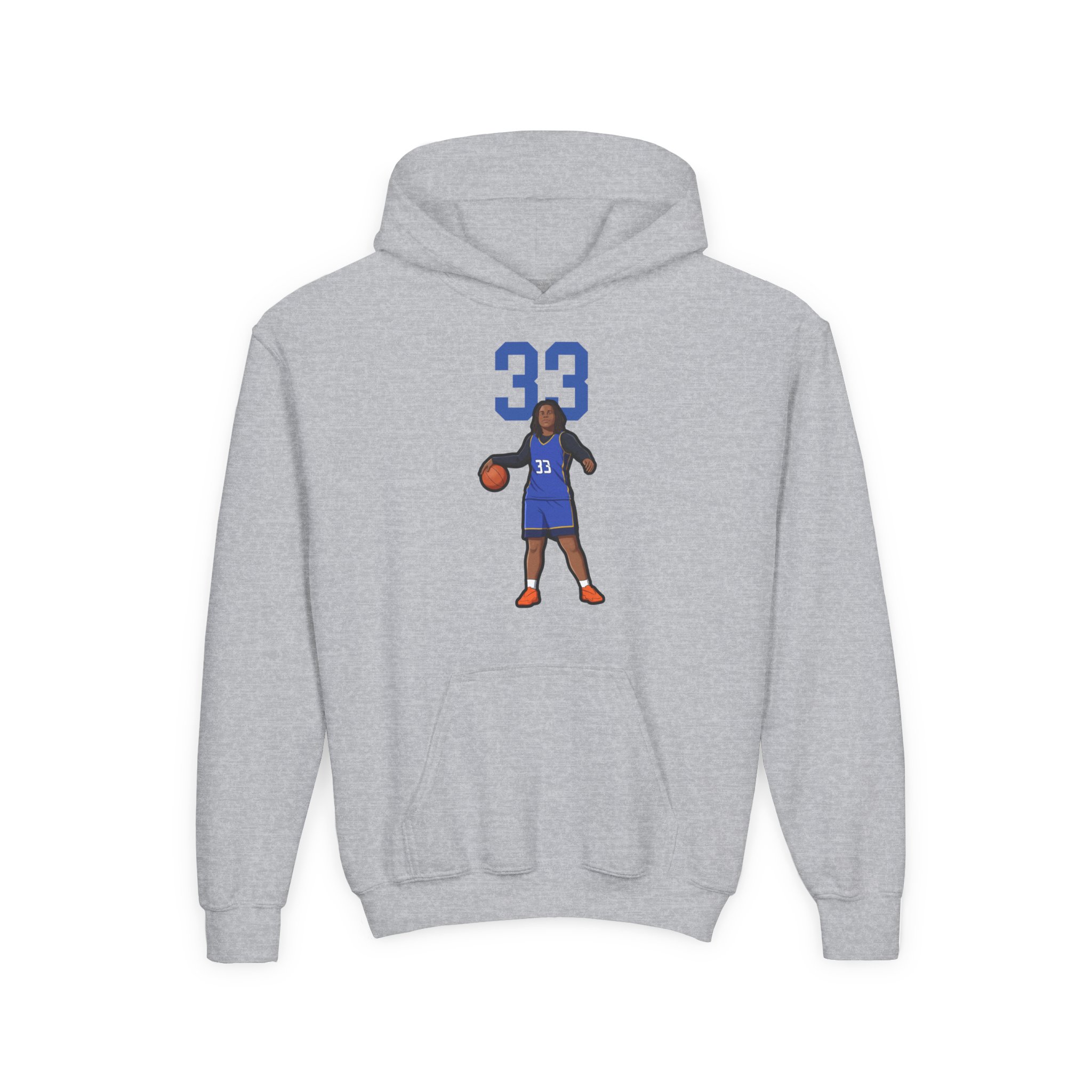 Youth Hoodie — character_number_top in Grey