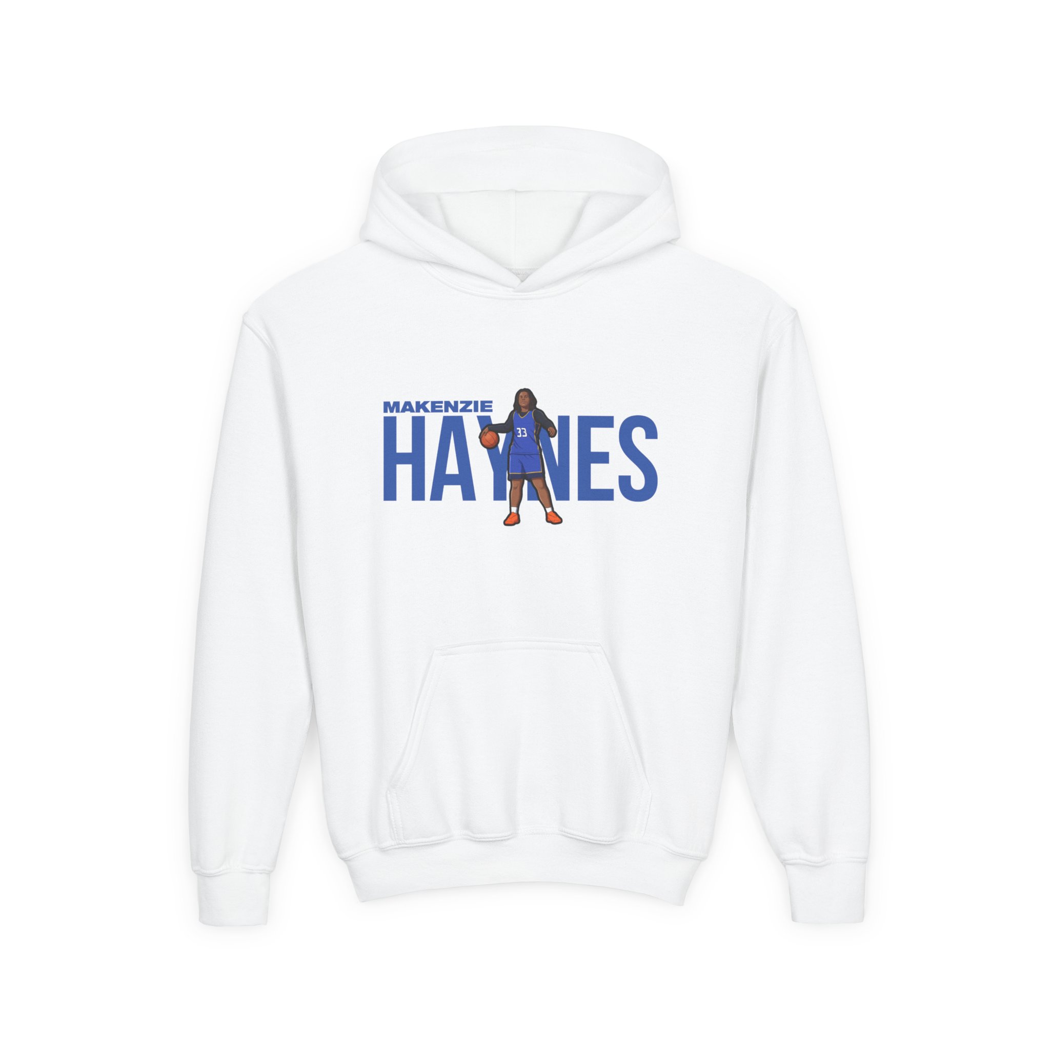 Youth Hoodie — character_player_name in White