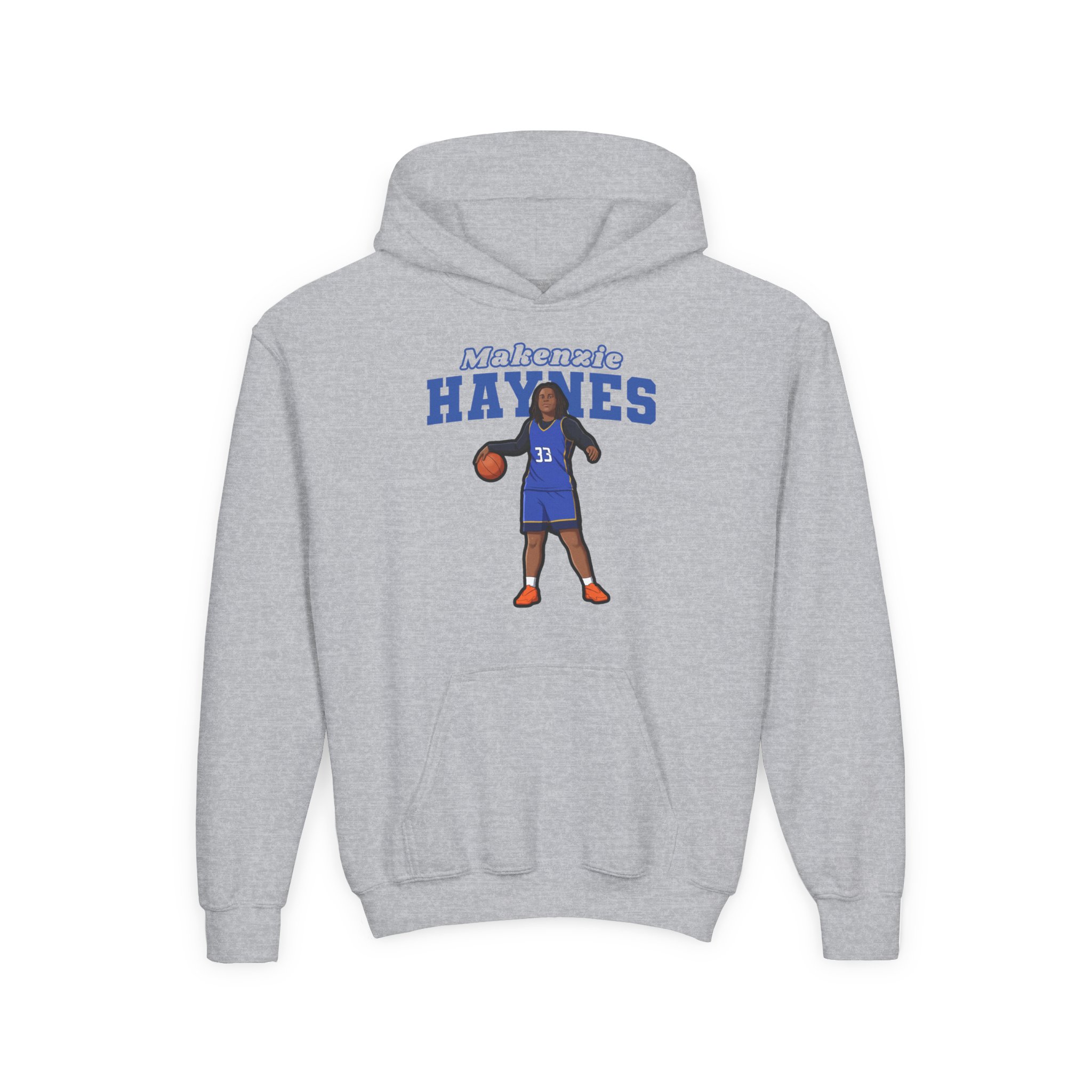 Youth Hoodie — character_name_arch in Grey
