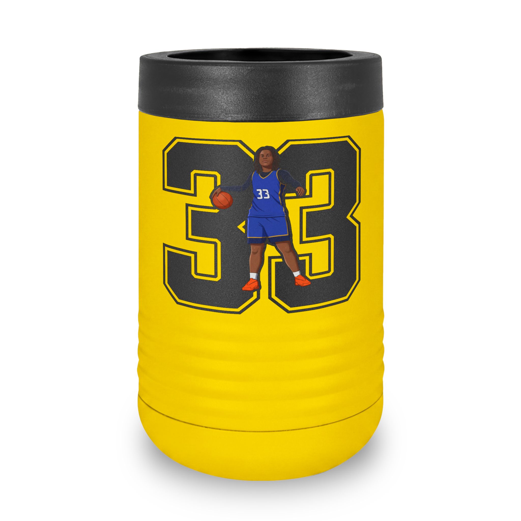 Stainless Can Cooler — character_number in Yellow
