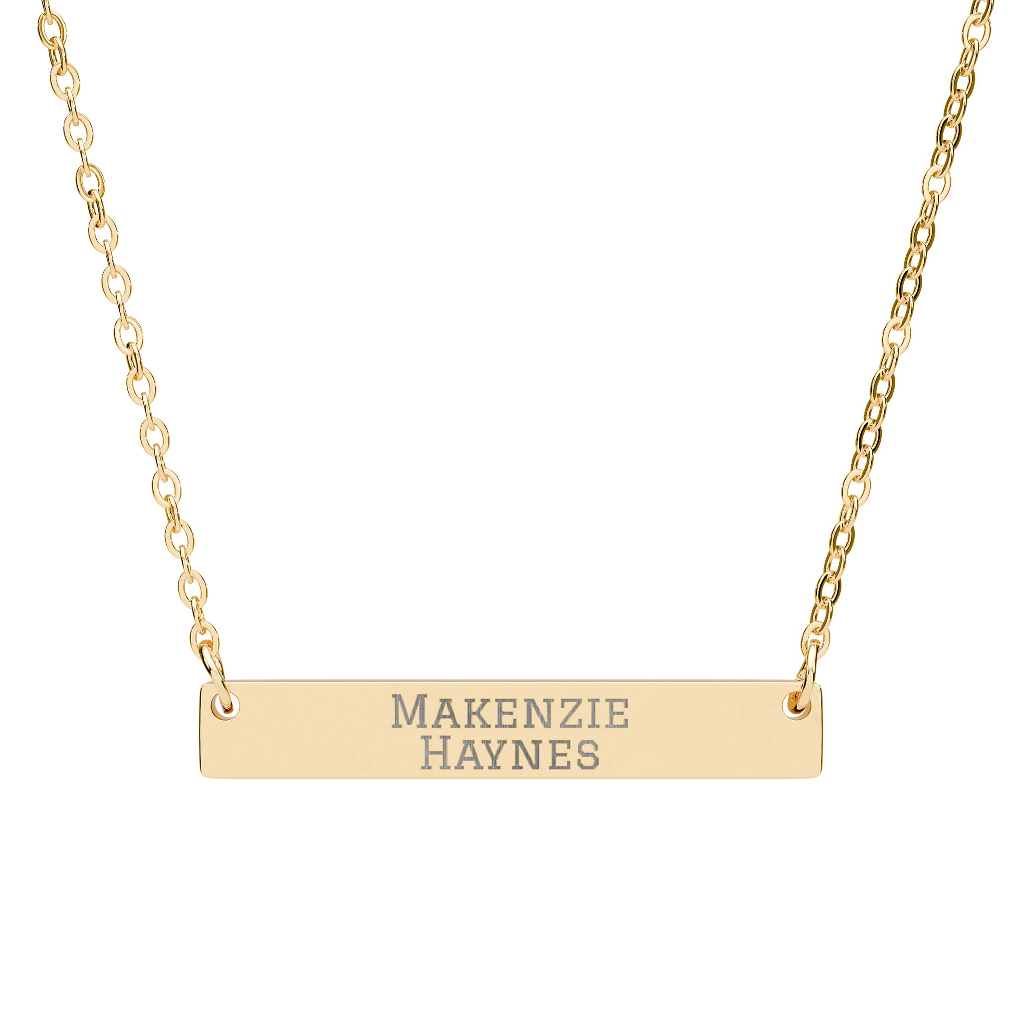 Engraved Bar Necklace — Classic in Gold
