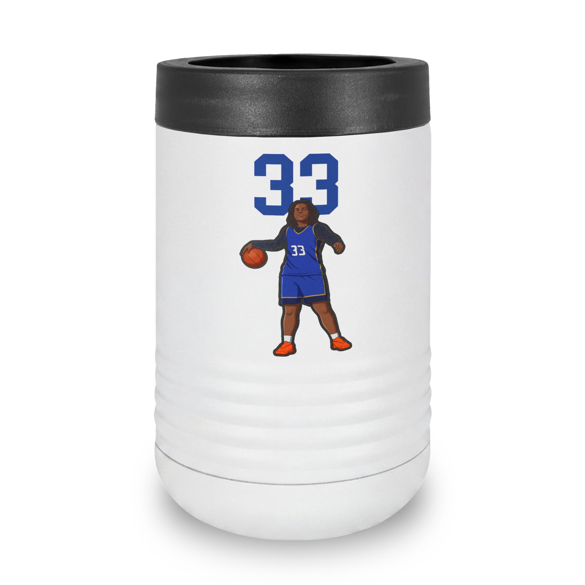 Stainless Can Cooler — character_number_top in White