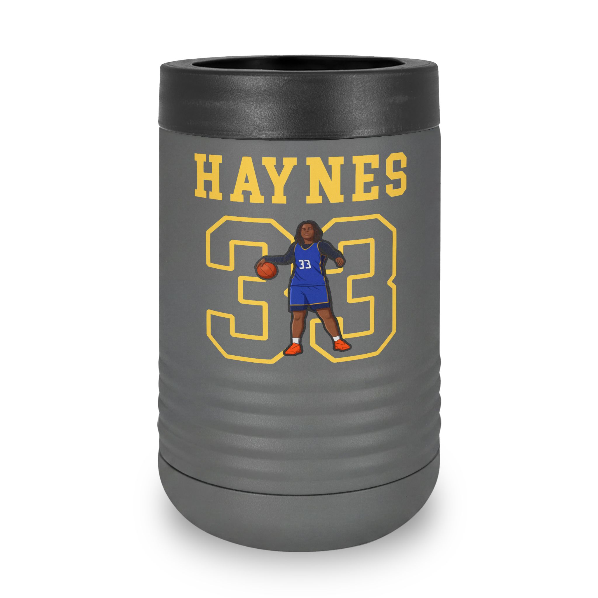 Stainless Can Cooler — character_shirsey in Grey