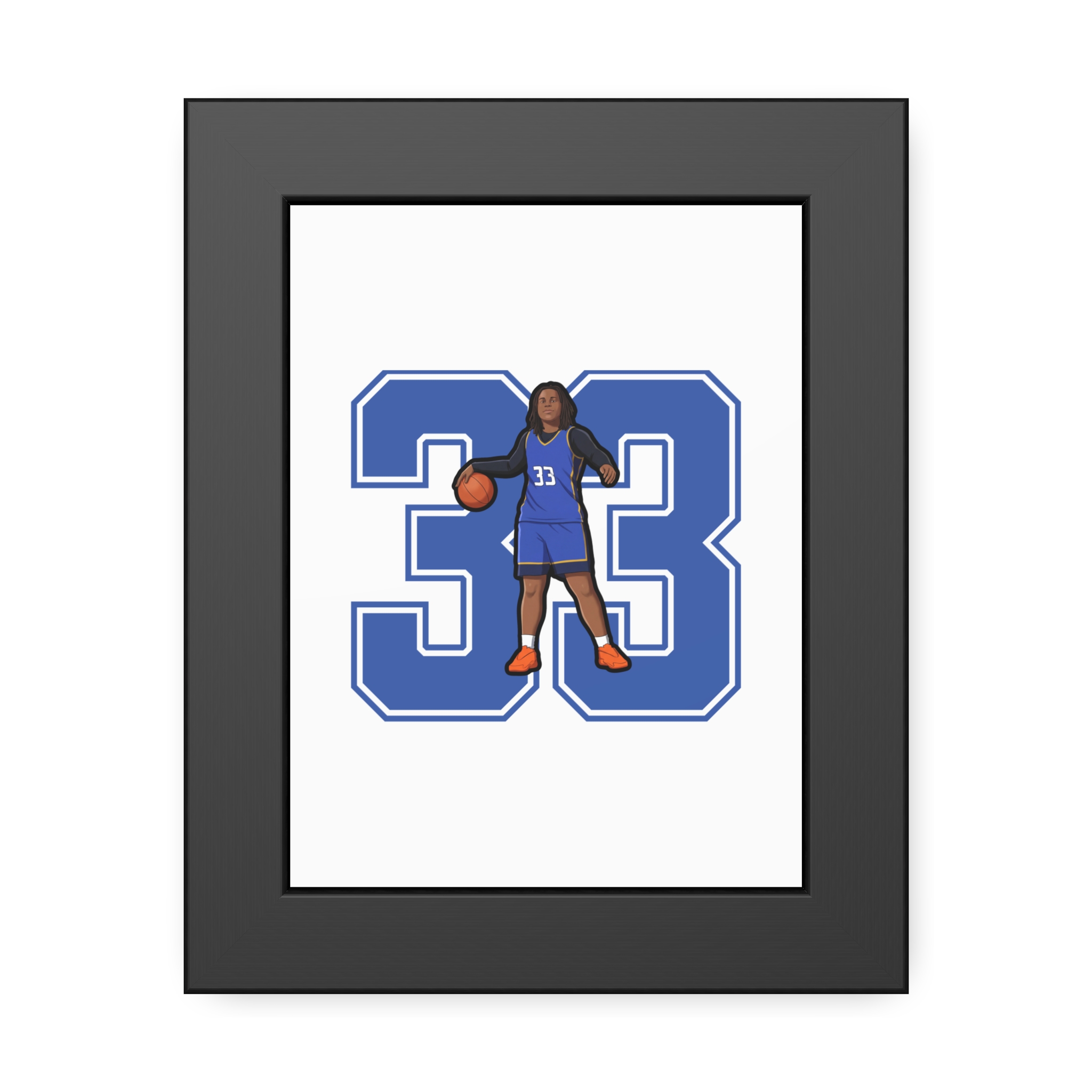 Framed Poster — character_number in Black