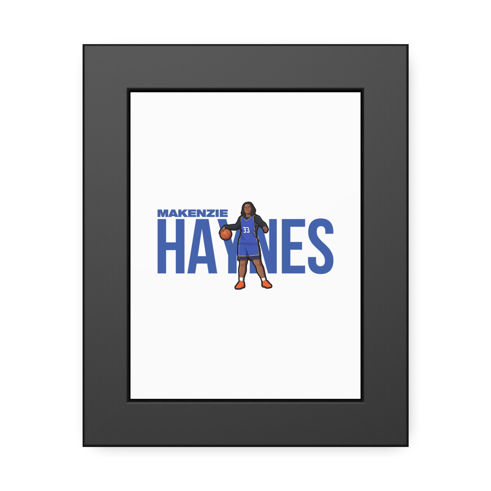 Framed Poster — character_player_name in Black