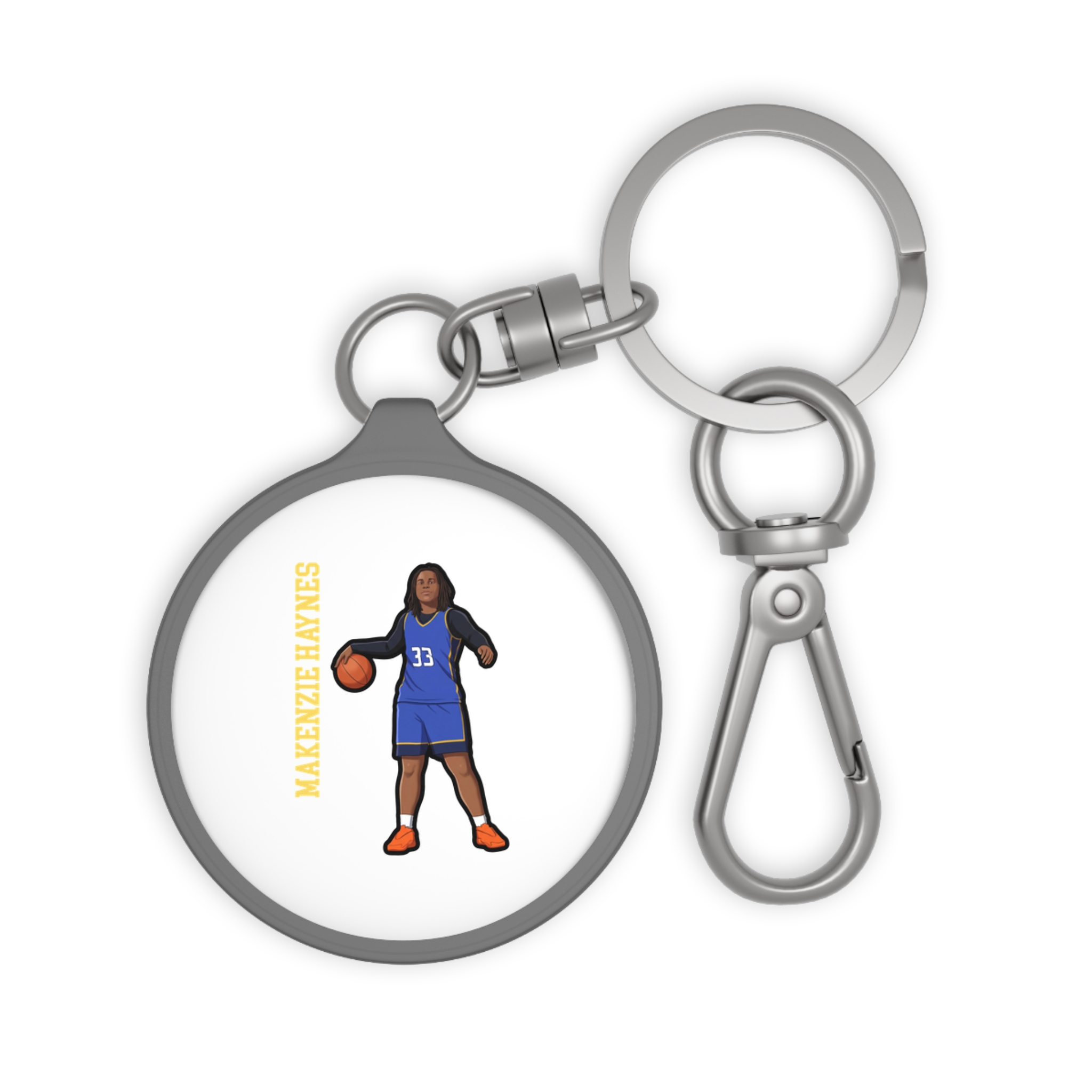 Keychain — character_name_vertical in Grey