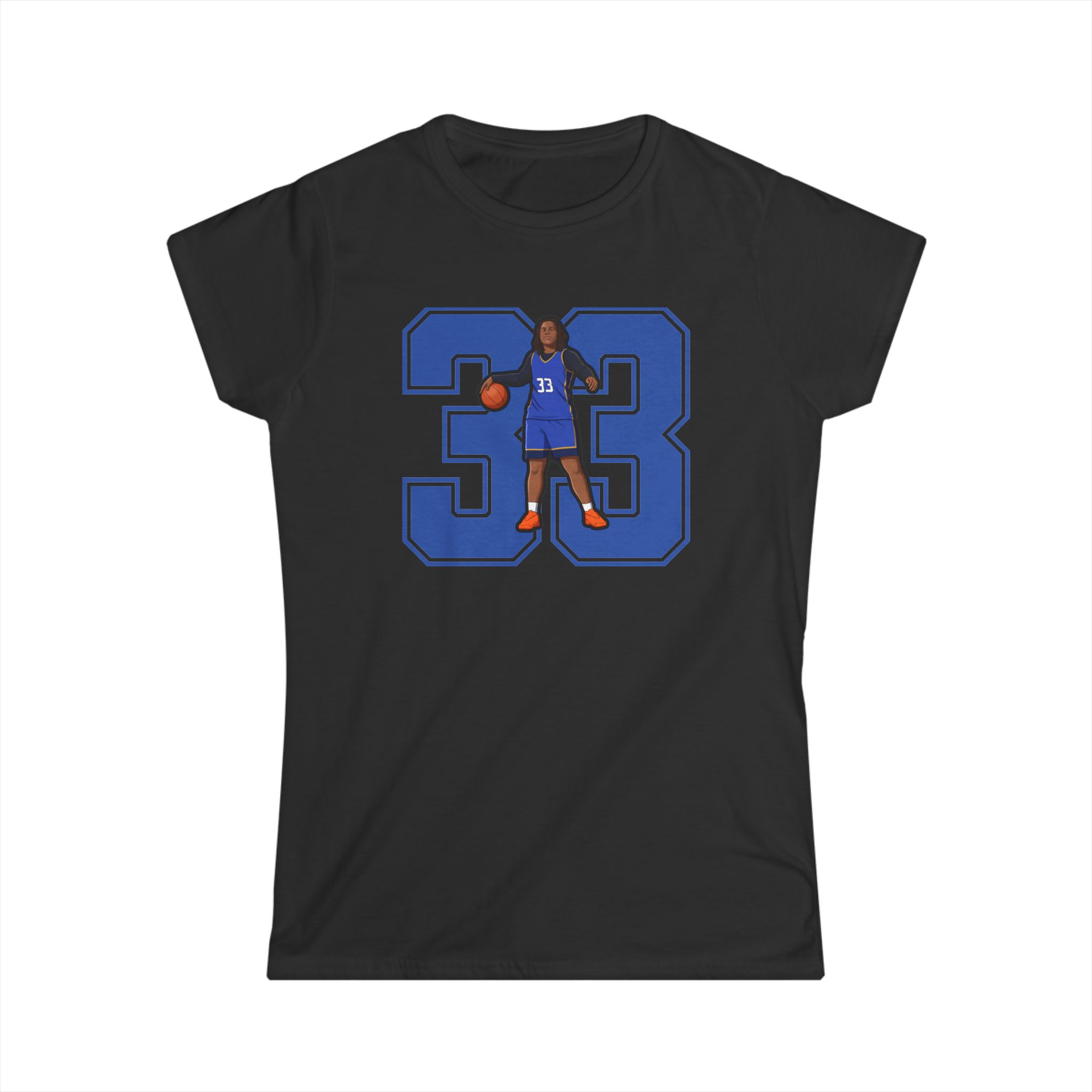 Women's Softstyle Tee — character_number in Black