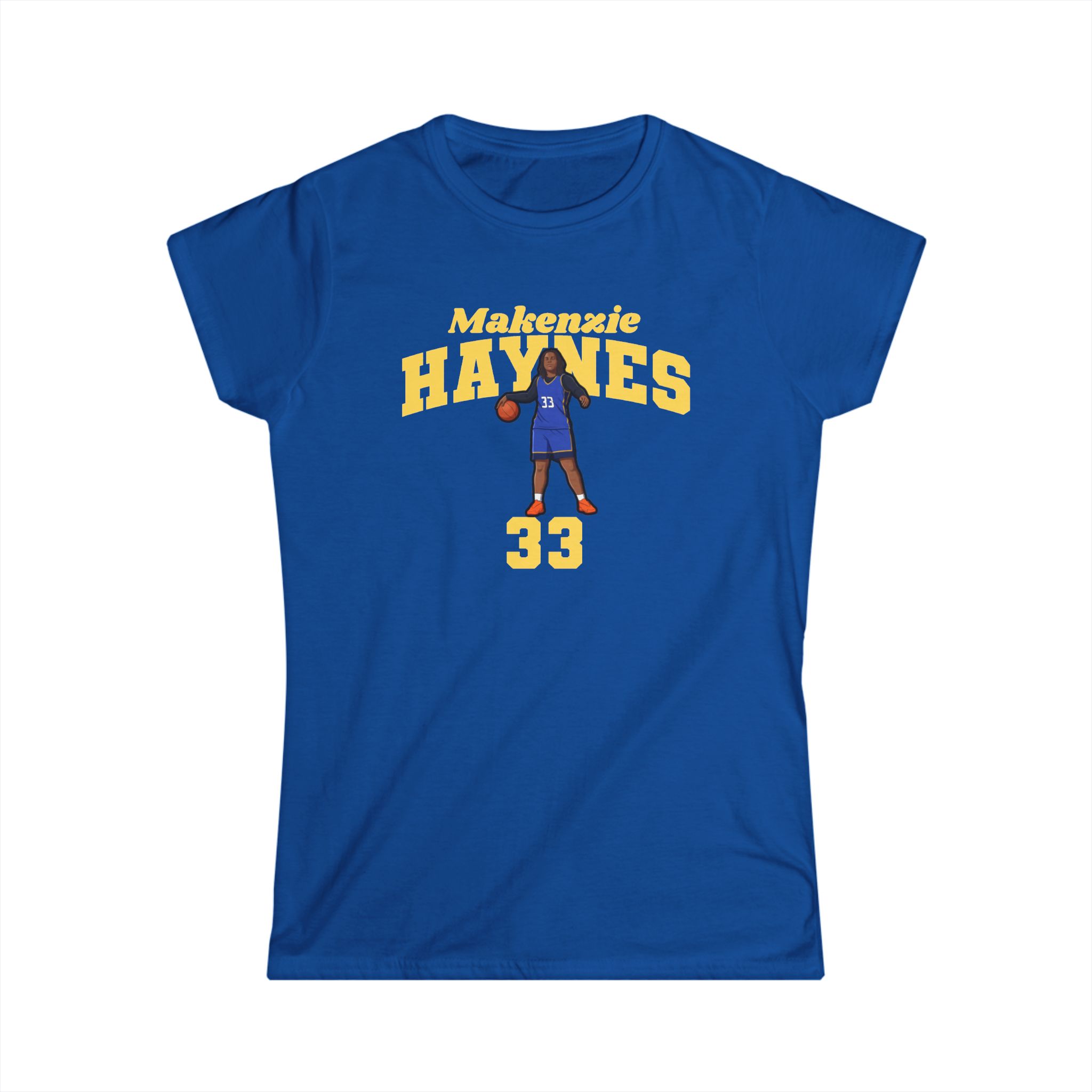 Women's Softstyle Tee — character_signature_arch in Royal