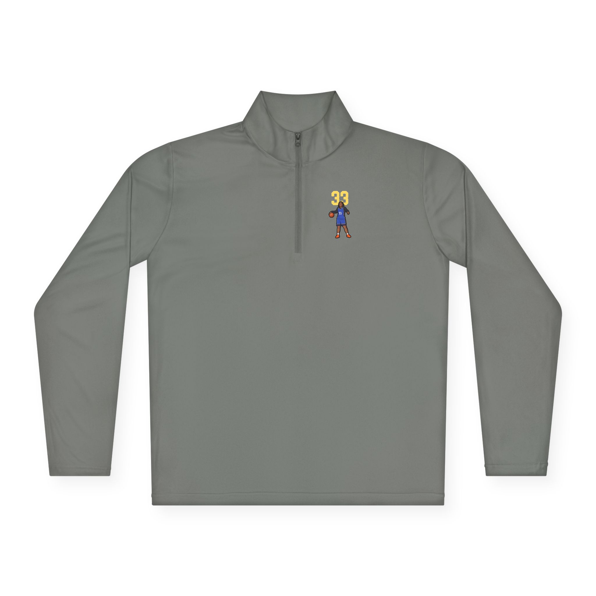 Q-Zip Pullover — character_number_top in Grey