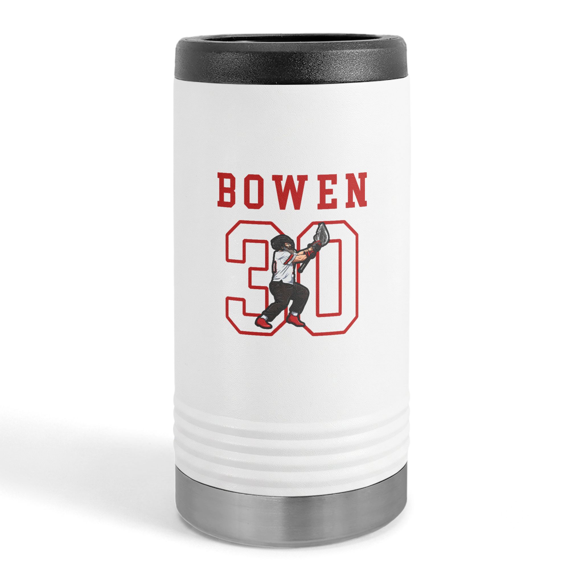 Slim Stainless Can Cooler — character_shirsey in White
