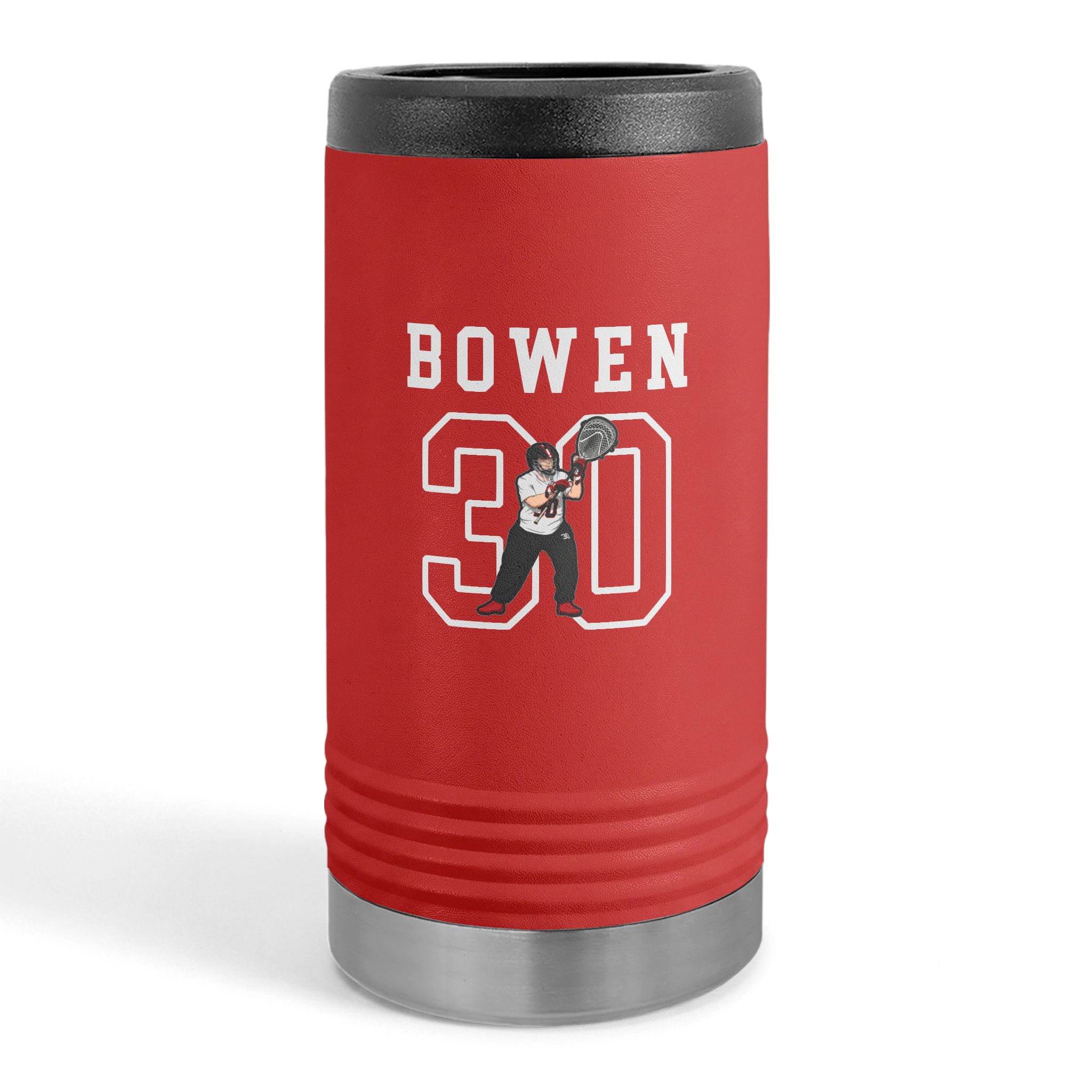 Slim Stainless Can Cooler — character_shirsey in Red